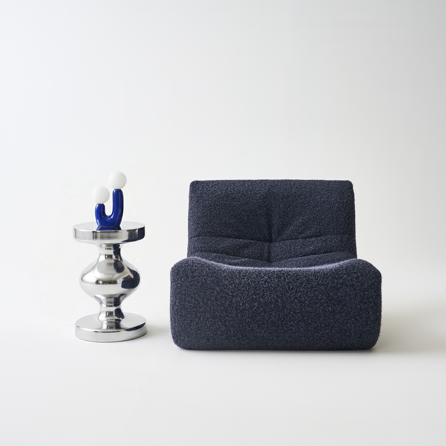 Mesa de apoio, mesa lateral, mesa de cabeceira em aço inoxidável Ø29,5 x A48,5cm Cinzento - 29.5x29.5x48.5 cm,sweeek,Photo2