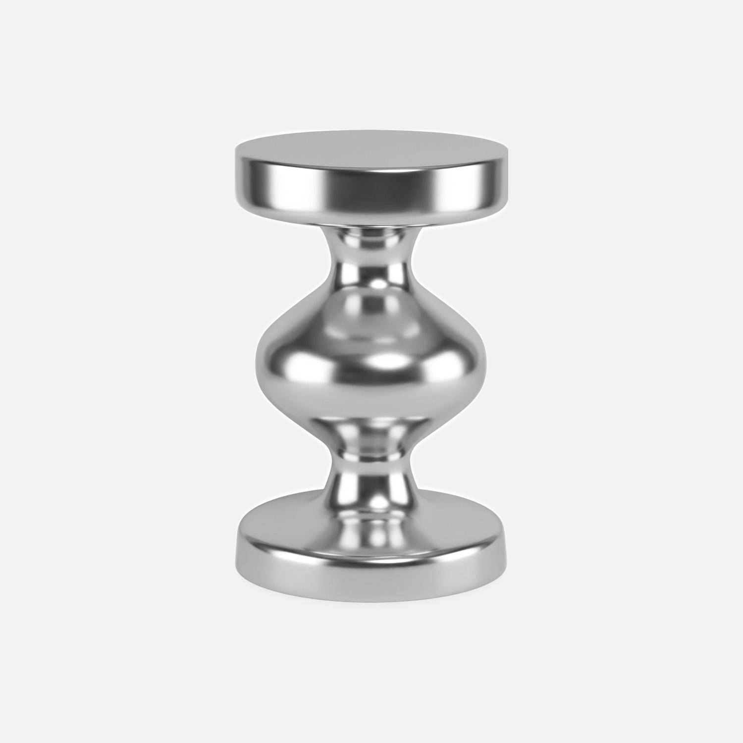 Side table, end table, bedside table stainless steel Ø29.5 x H48.5cm Pearl Grey - Hawa,sweeek,Photo7