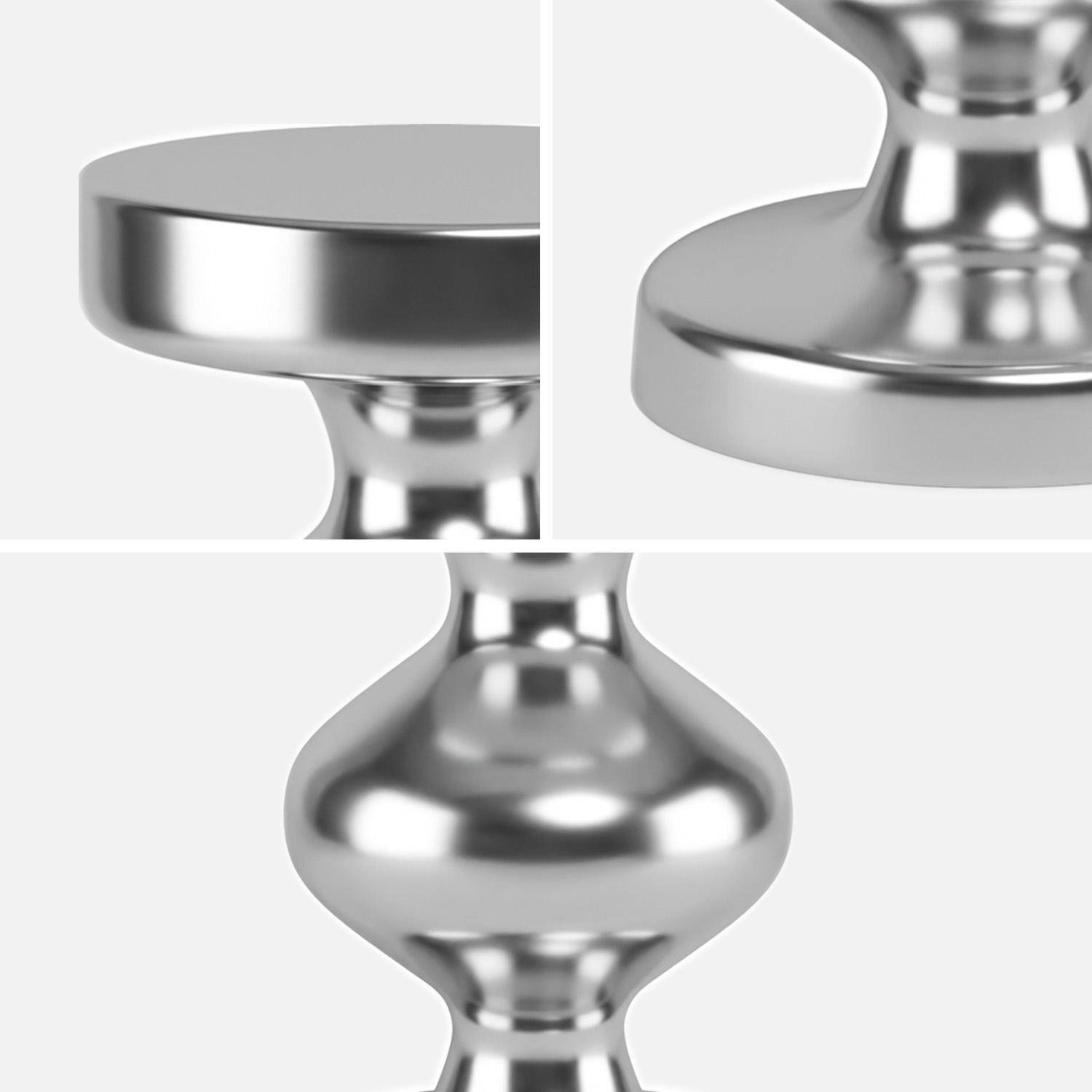 Mesa de apoio, mesa lateral, mesa de cabeceira em aço inoxidável Ø29,5 x A48,5cm Cinzento - 29.5x29.5x48.5 cm,sweeek,Photo4