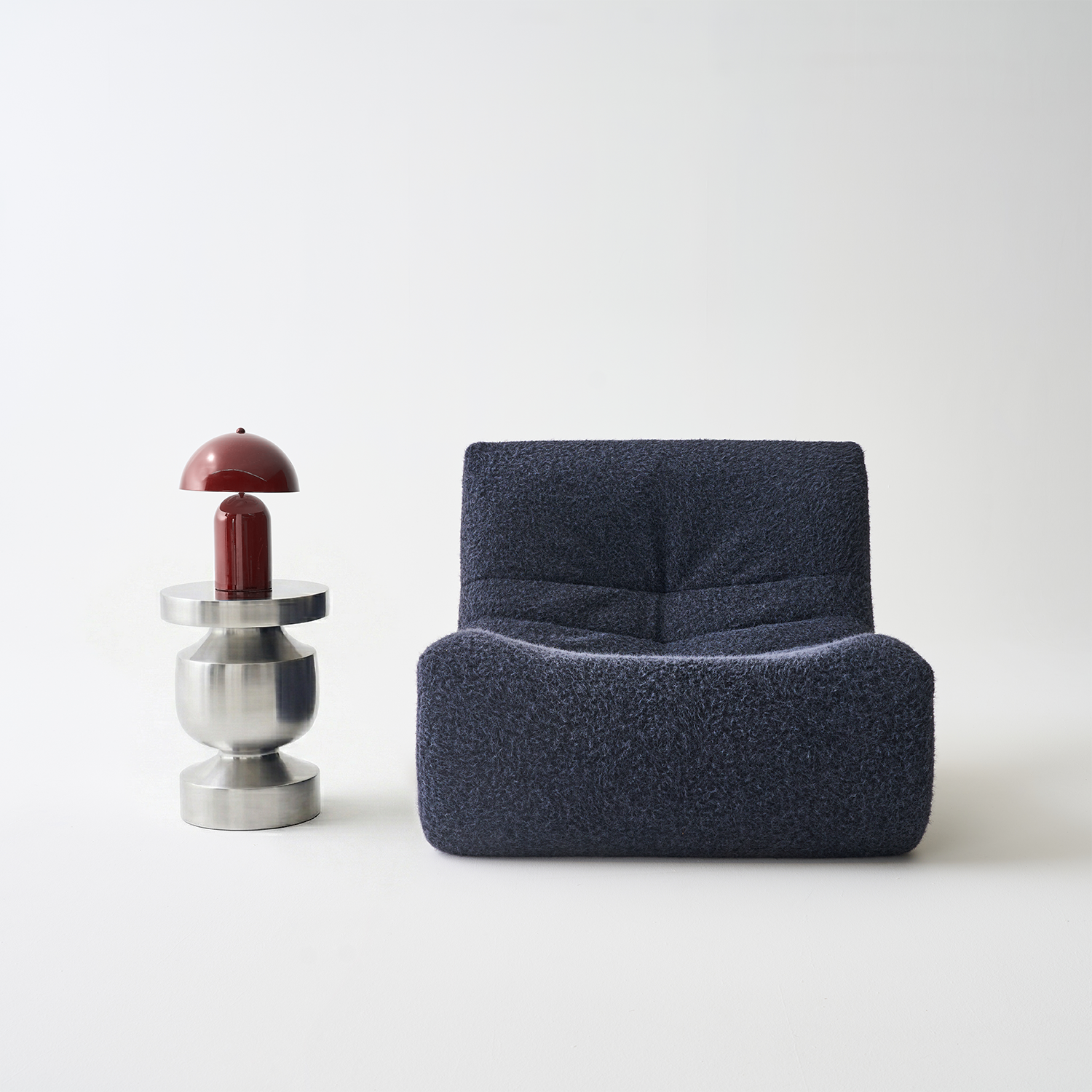 Tavolino, tavolino da salotto, comodino in acciaio inossidabile Ø30,5 x H43,5cm Grigio perlato - 30.5x30.5x43.5 cm,sweeek,Photo2