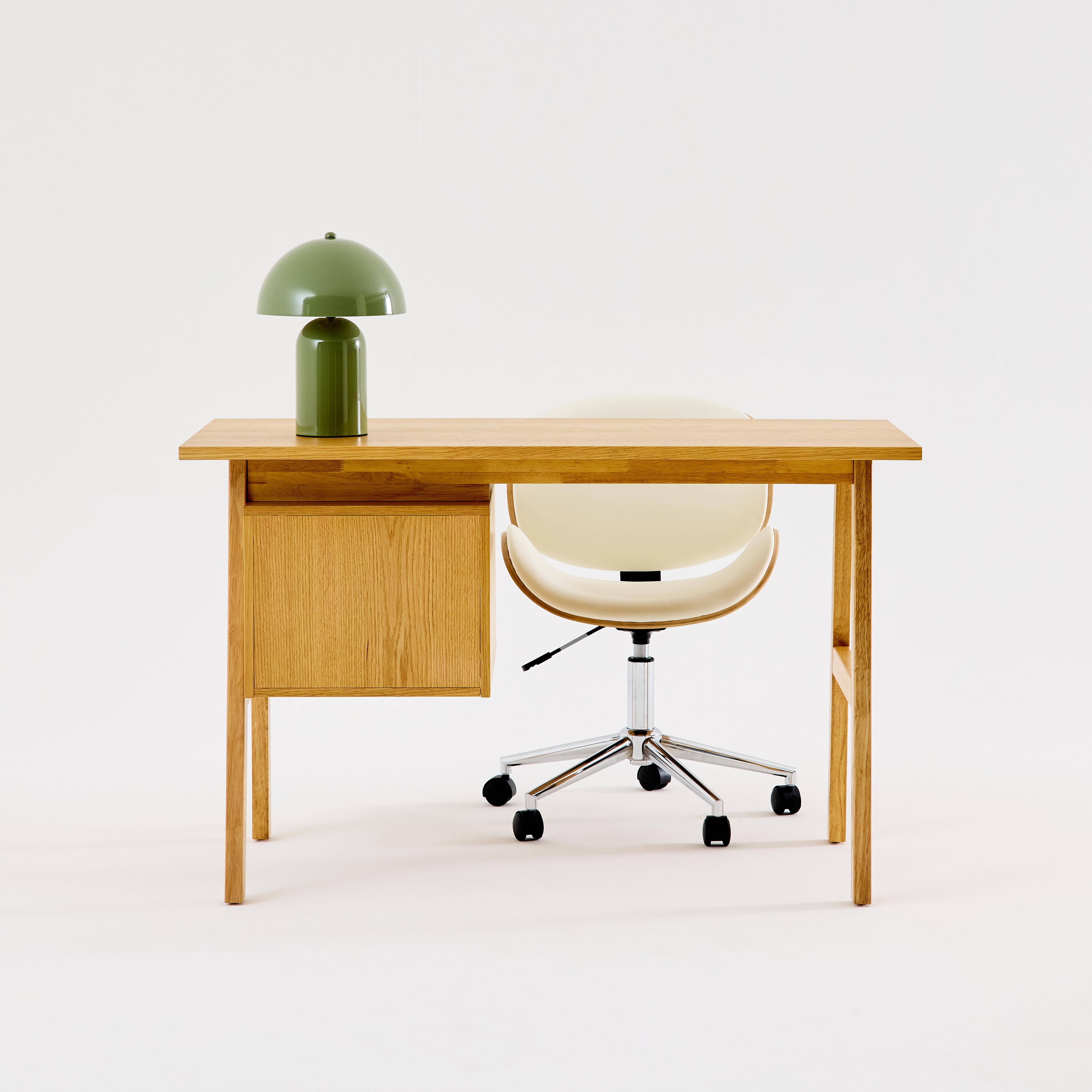 Bureau van eikenfineer en rubberhout met 2 laden naturel - Alana,sweeek,Photo5