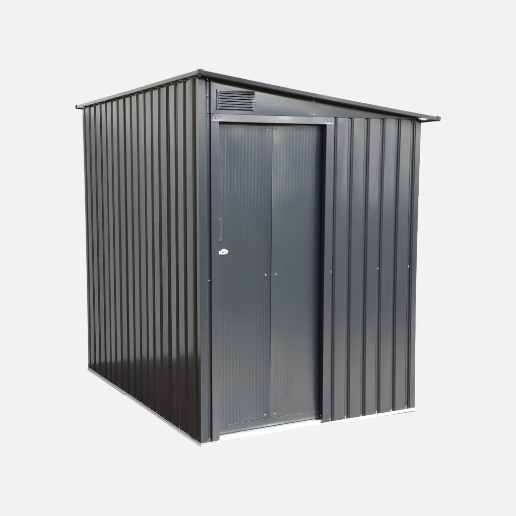 Abri de jardin acier galvanisé 2,91m² kit d'ancrage anthracite