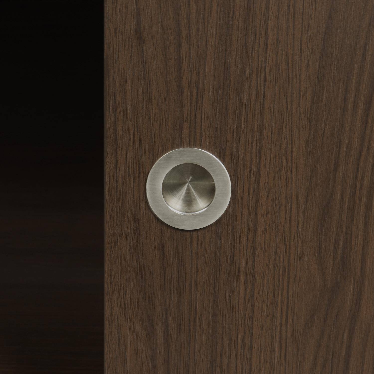 Mueble de vinilo vintage con decoración de madera y acero inoxidable, 100 cm Nogal - 100x40x75 cm,sweeek,Photo4