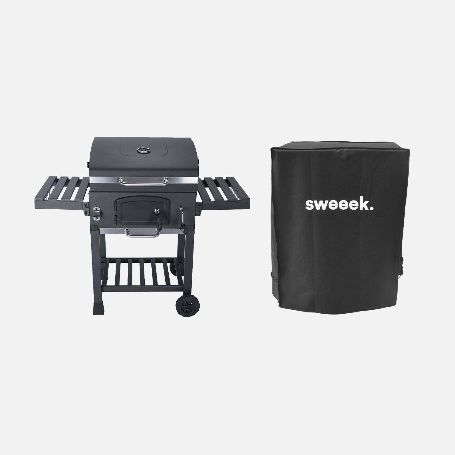 Parrilla de carbón con funda Negro - 122x65x103.5 cm Photo1