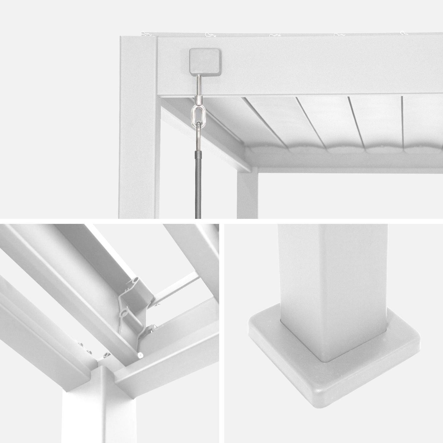 Pergola met lamellendak 4x3m aluminium en 1 lamellenwand 100cm en 1 lamellenwand 130cm wit - Triomphe,sweeek,Photo5