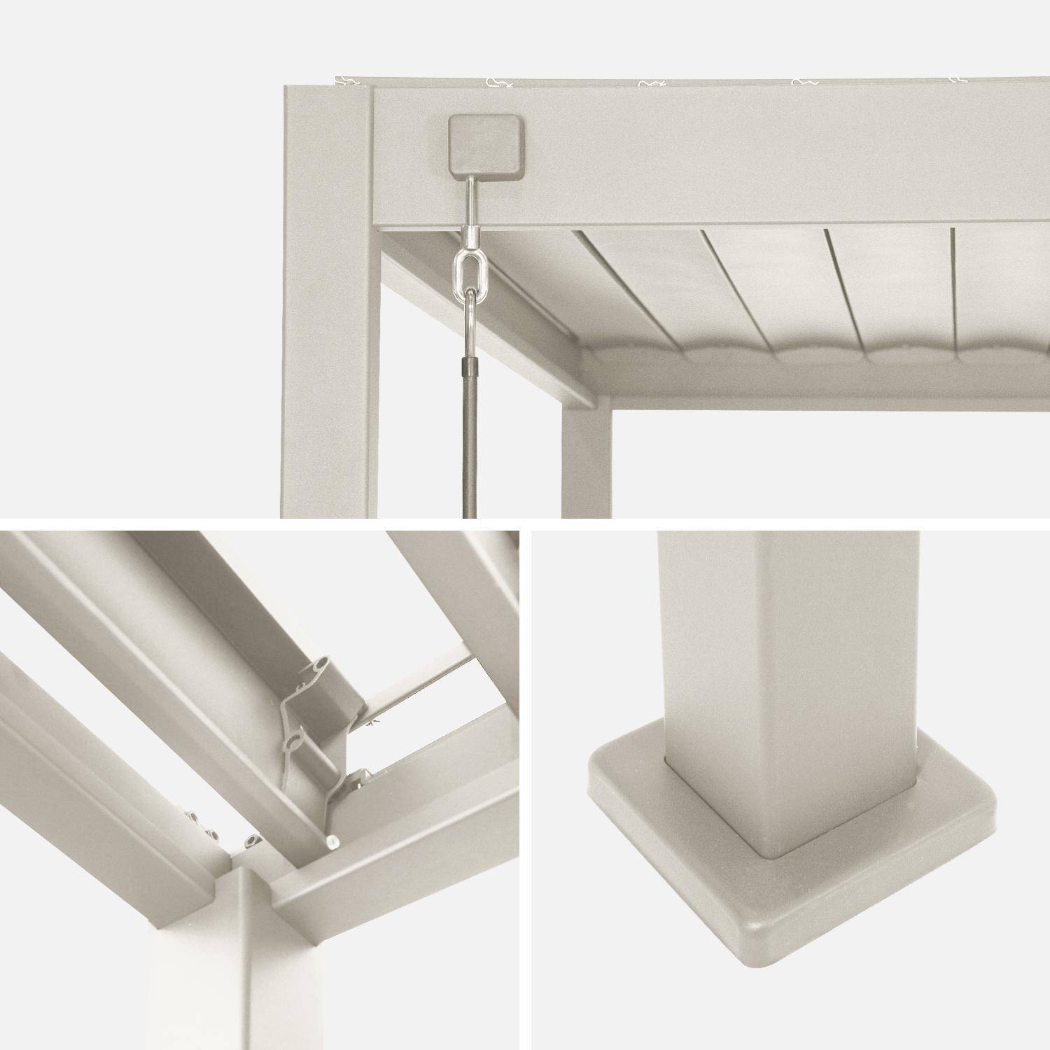 Pergola bioclimatique aluminium 4x3m beige + 1 persienne 100cm + 1 persienne 130cm Triomphe,sweeek,Photo3