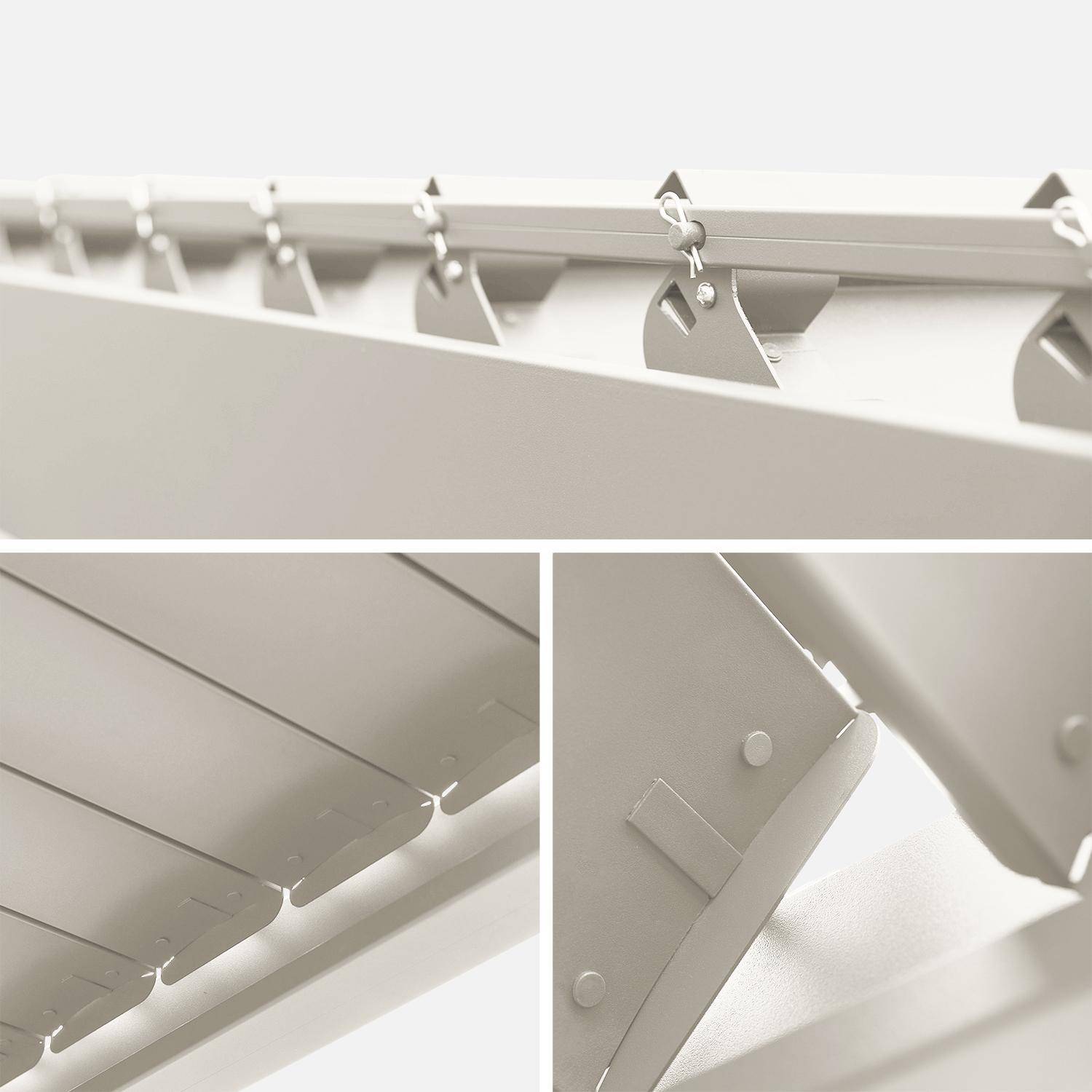 Pergola met lamellendak 4x3m aluminium en 1 lamellenwand 100cm en 1 lamellenwand 130cm beige - Triomphe,sweeek,Photo3