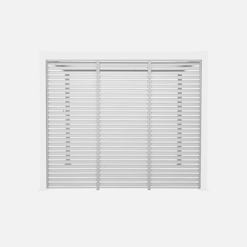 Set de 3 persianas de 100cm para pérgola bioclimática de alumínio 3x3m V2 3x4m 3x6m Triomphe, Branco