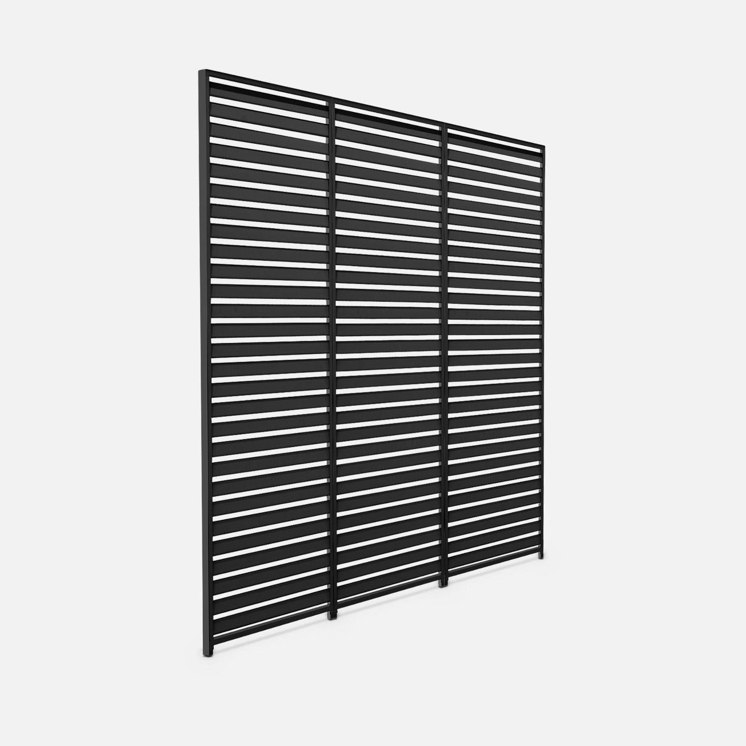 Lot de 3 persiennes anthracite 130cm pour pergola bioclimatique aluminium 4x3m Triomphe,sweeek,Photo2
