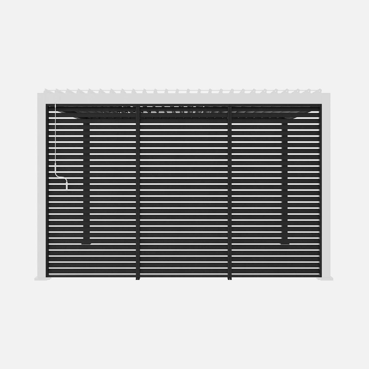 Lot de 3 persiennes anthracite 130cm pour pergola bioclimatique aluminium 4x3m Triomphe Photo1