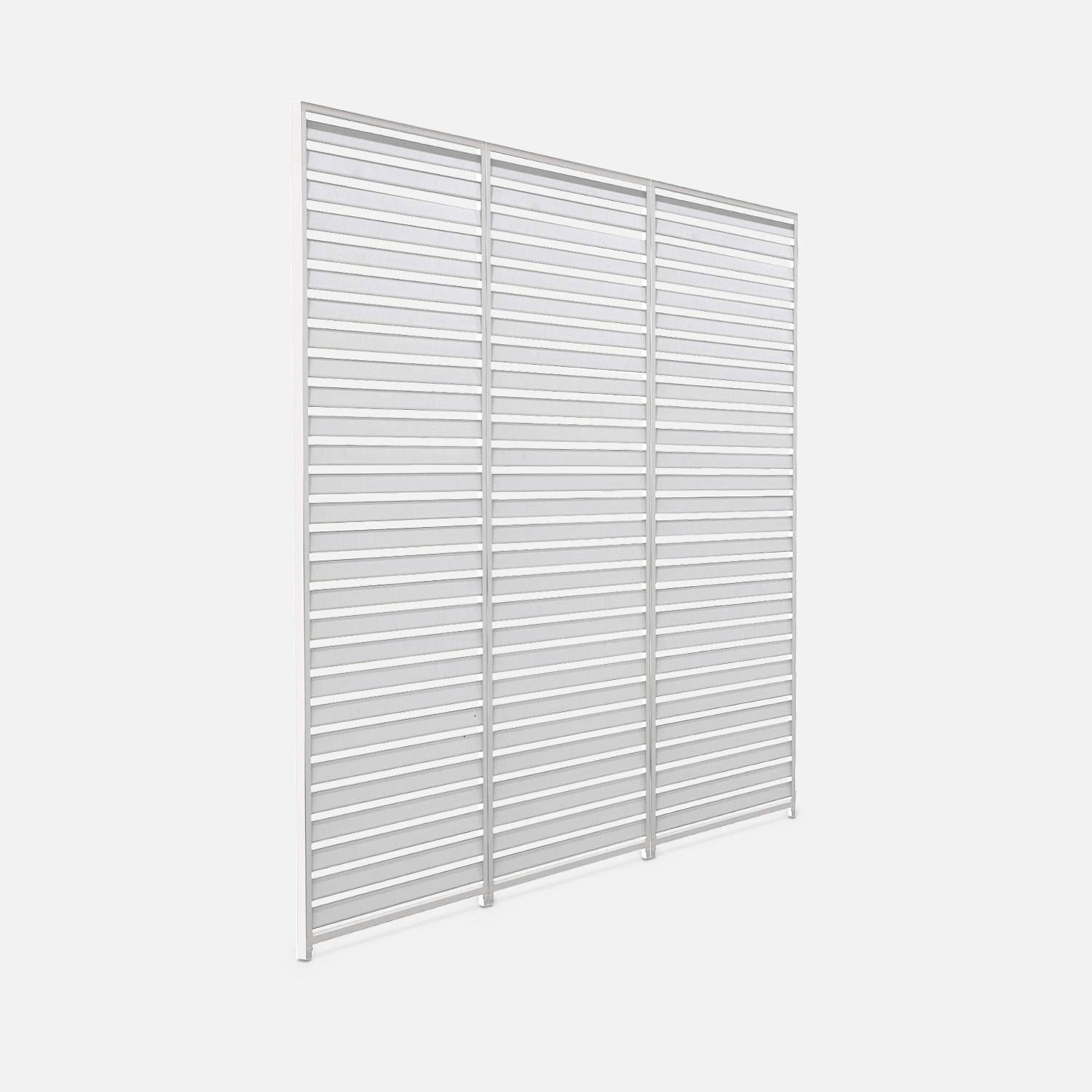 Lot de 3 persiennes blanc 130cm pour pergola bioclimatique aluminium 4x3m Triomphe,sweeek,Photo2