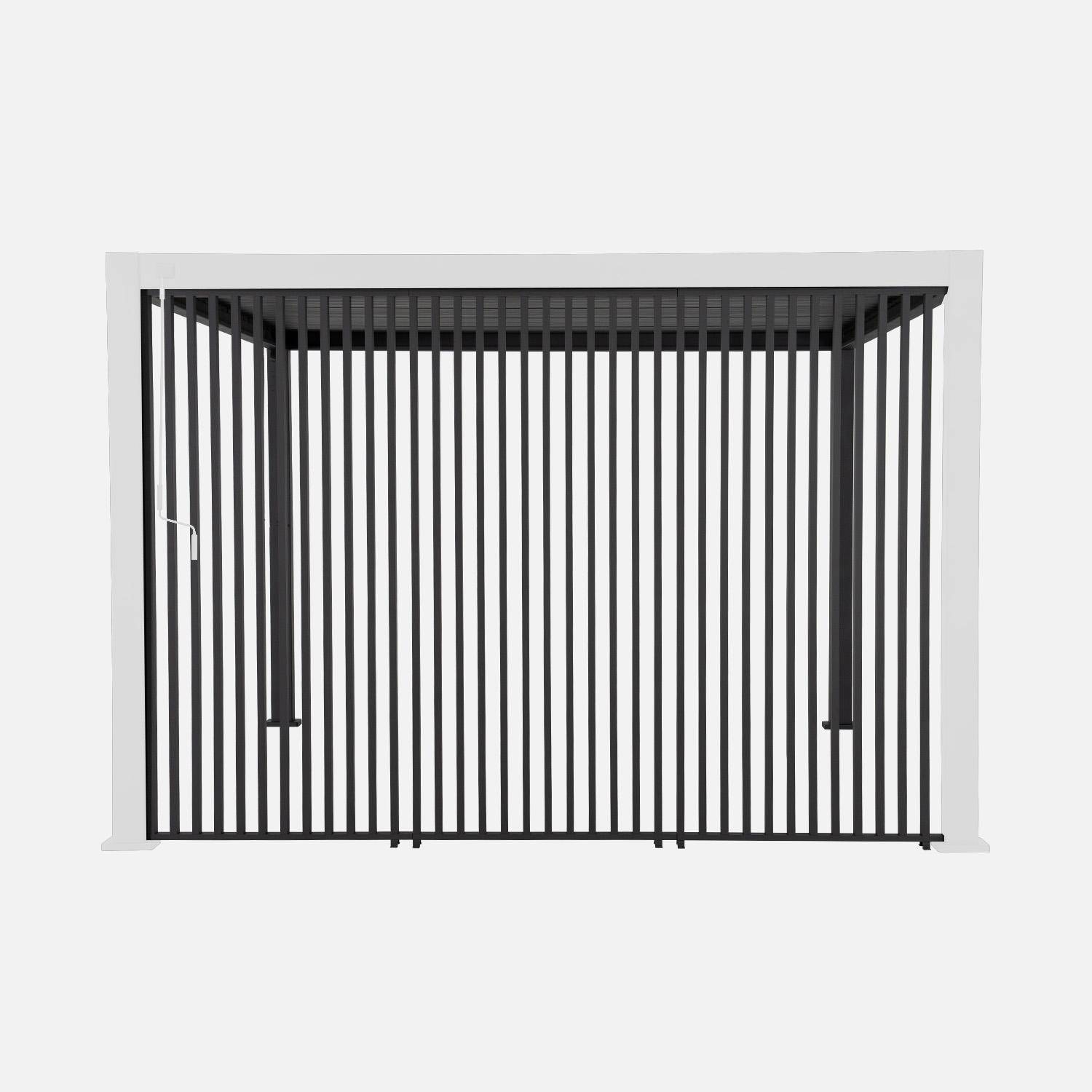 Lot de 3 persiennes verticales anthracite 130cm pour pergola bioclimatique aluminium 4x3m Triomphe Photo1