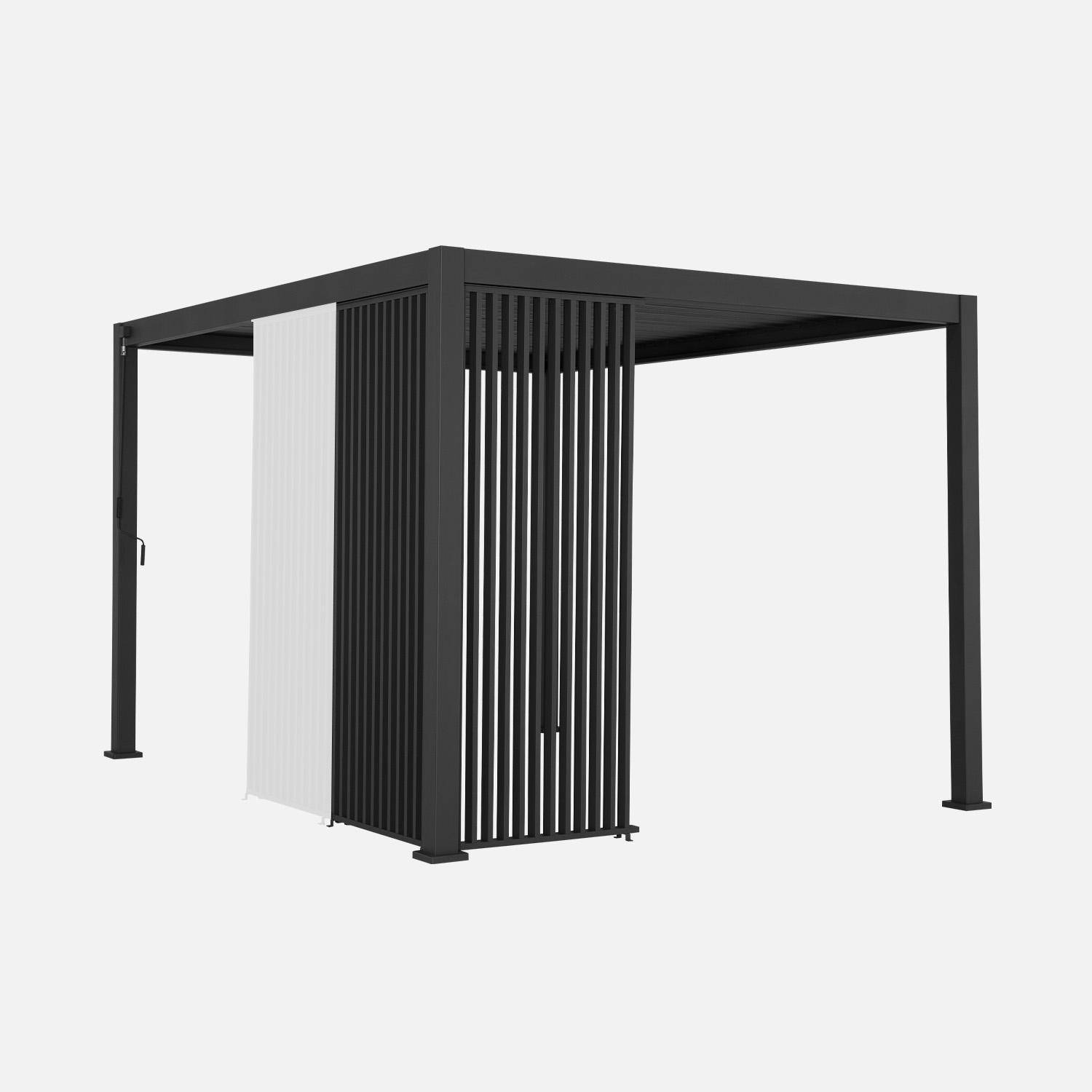 Pérgola bioclimática de aluminio 4x3m + persianas verticales de 100cm y 130cm Triomphe Antracita - 392x301x257 cm,sweeek,Photo1