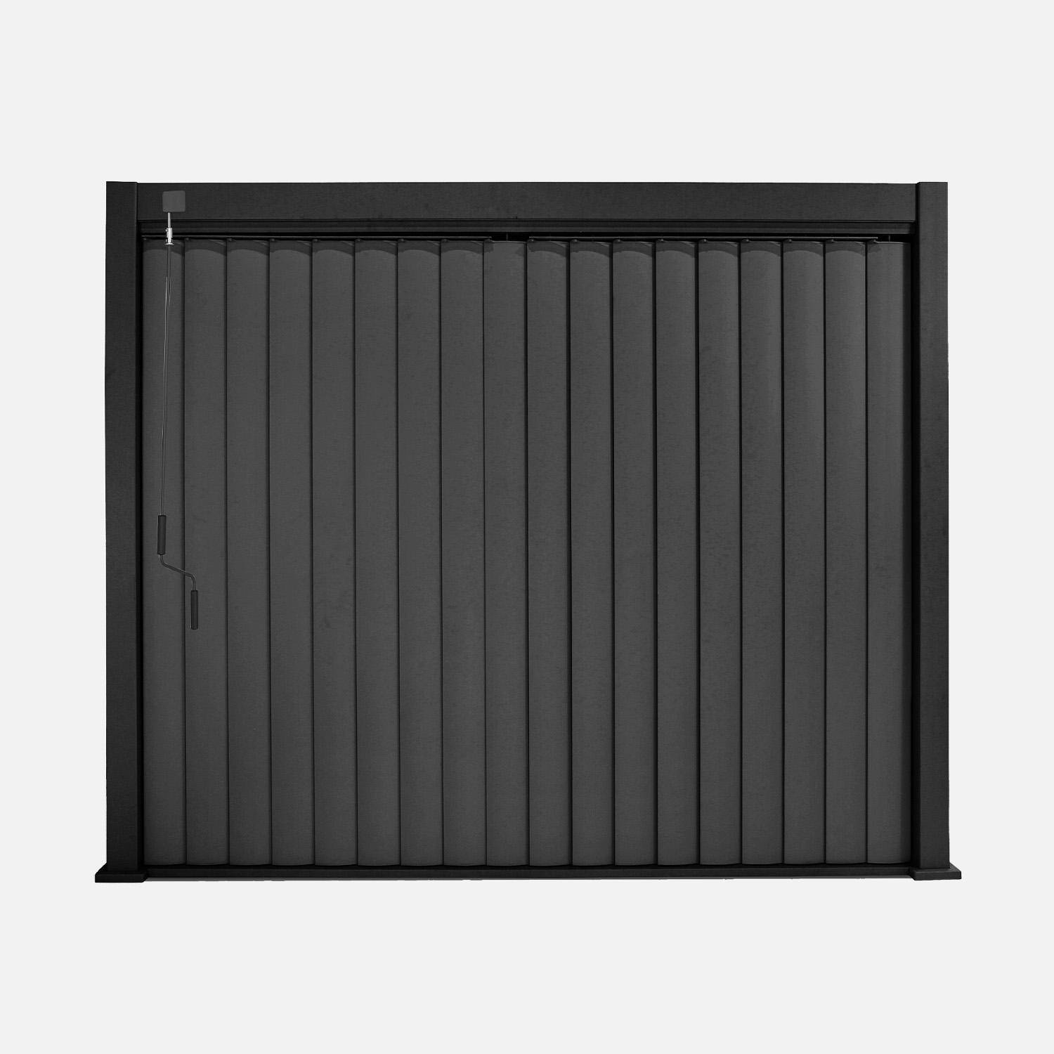 Pérgola bioclimática de aluminio 3x4m + panel vertical 3m  Antracita - 398x300x235 cm,sweeek,Photo2