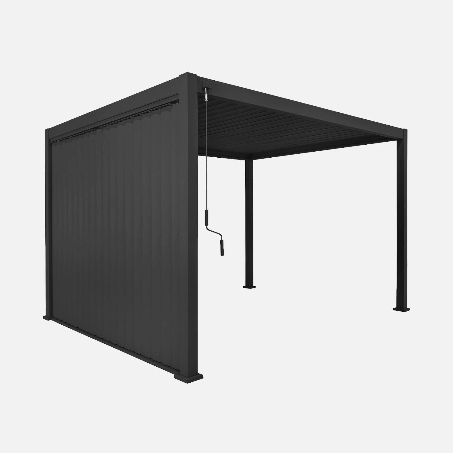 Pérgola bioclimática de aluminio 3x4m + panel vertical 3m  Antracita - 398x300x235 cm Photo1