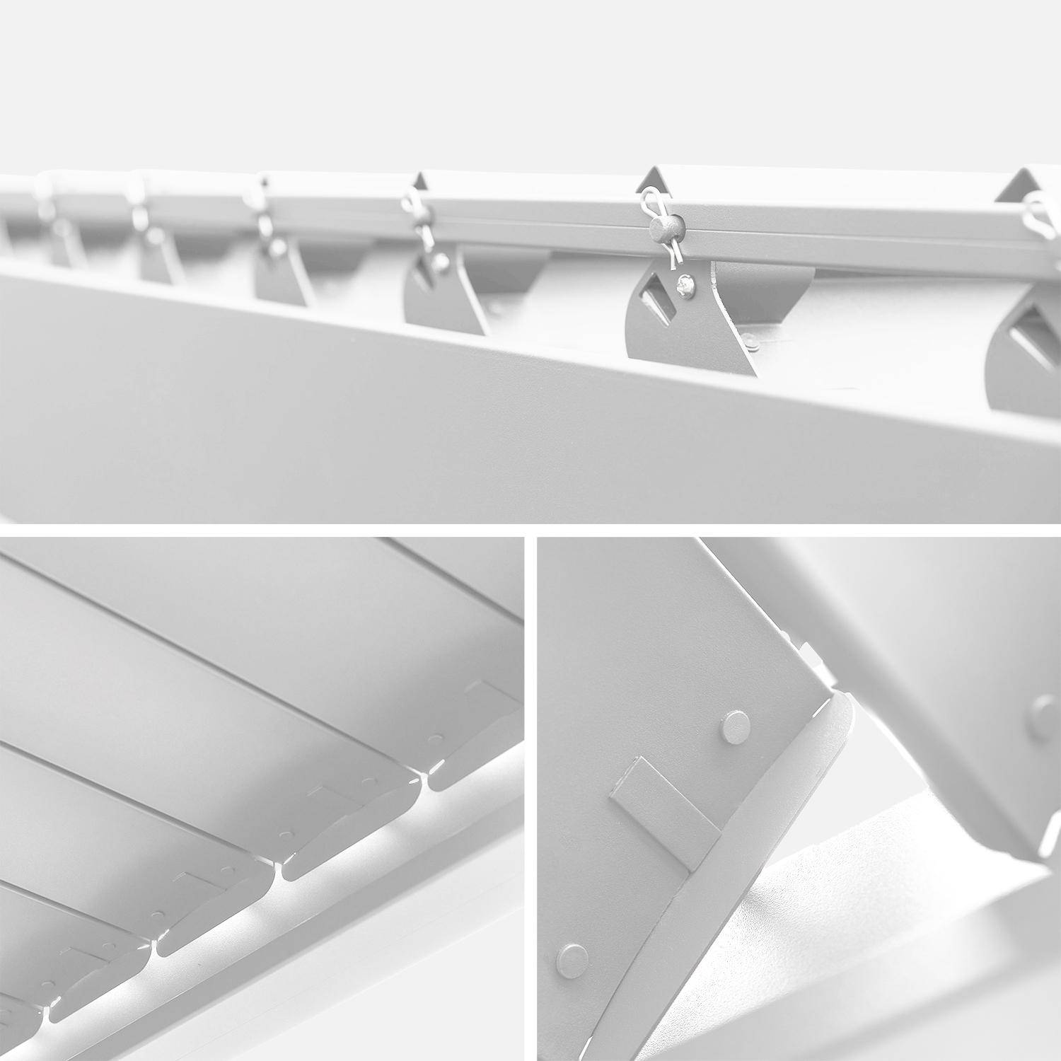 Pergola bioclimatica 3x4m in alluminio  + pannello verticale 3m Bianco - 398x300x235 cm,sweeek,Photo4