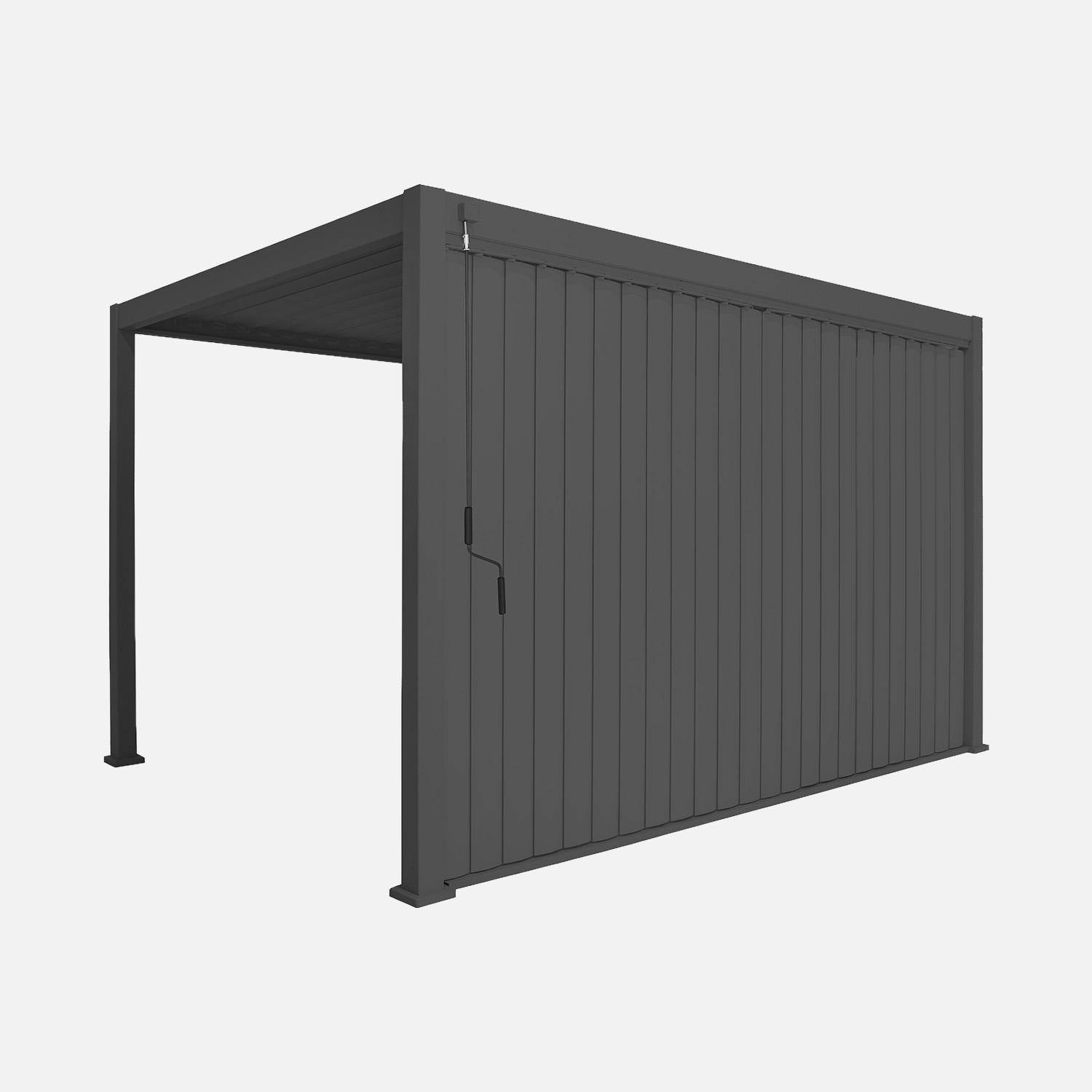 Pergola bioclimatique aluminium 4x3m + panneau vertical 4m anthracite Triomphe,sweeek,Photo2