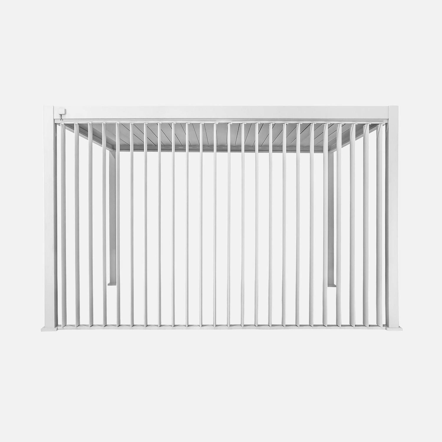 Pérgola bioclimática de aluminio 3x4m + panel vertical 4m  Blanco - 398x300x235 cm Photo2