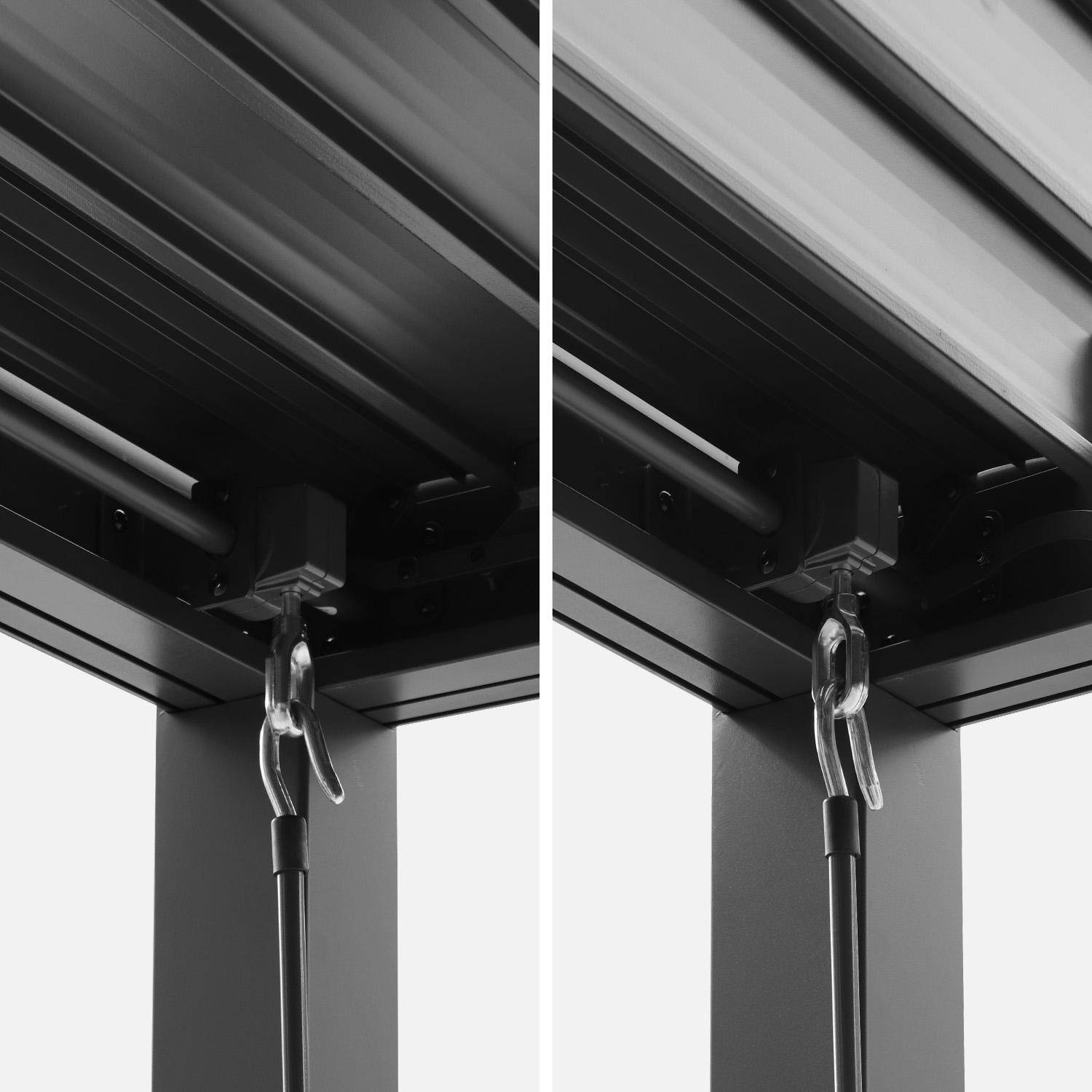 Pergola bioclimatica in alluminio e acciaio 4x3m + 3 persiane 100cm Palace Antracite - 392x292x231 cm Photo4