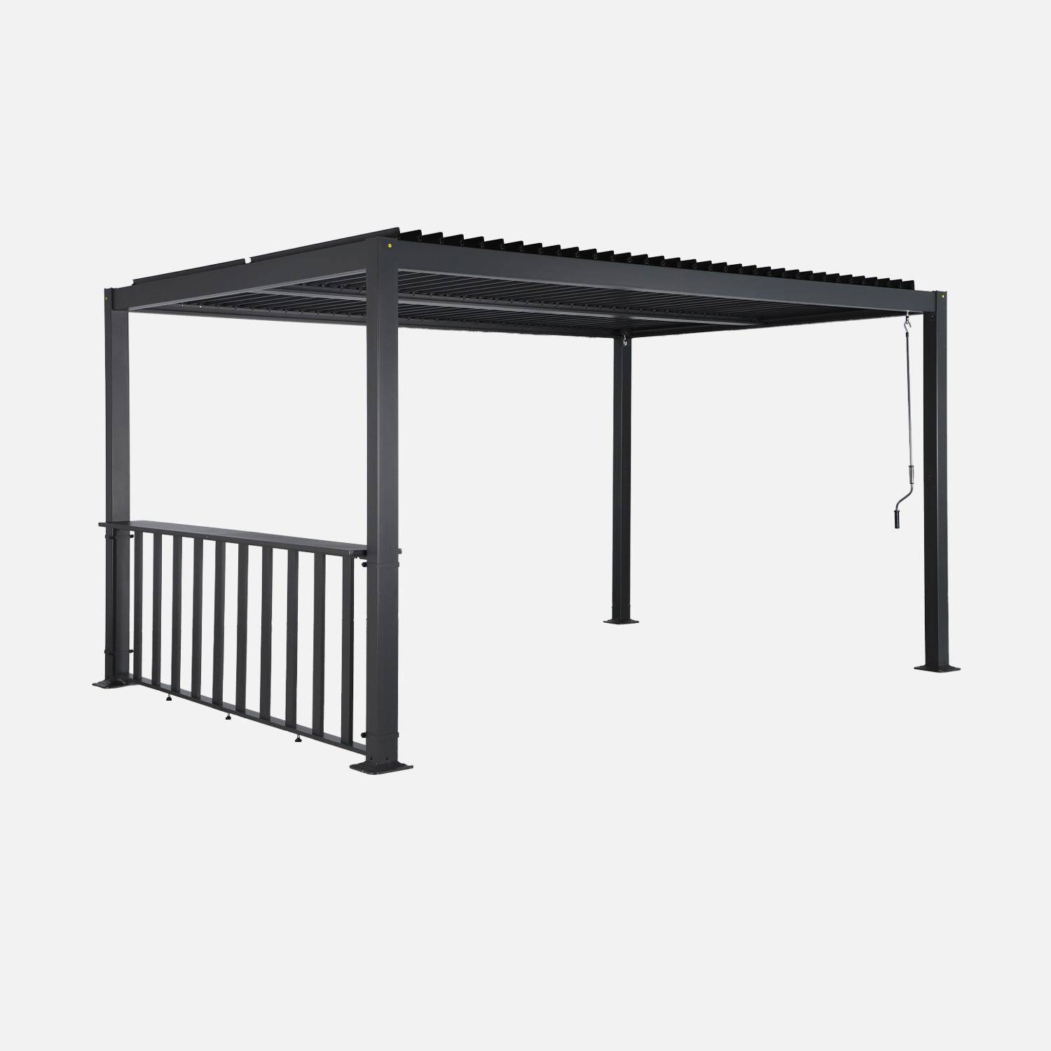 Louvered pergola 4x3m and 3m narrow counter anthracite - Palace,sweeek,Photo2