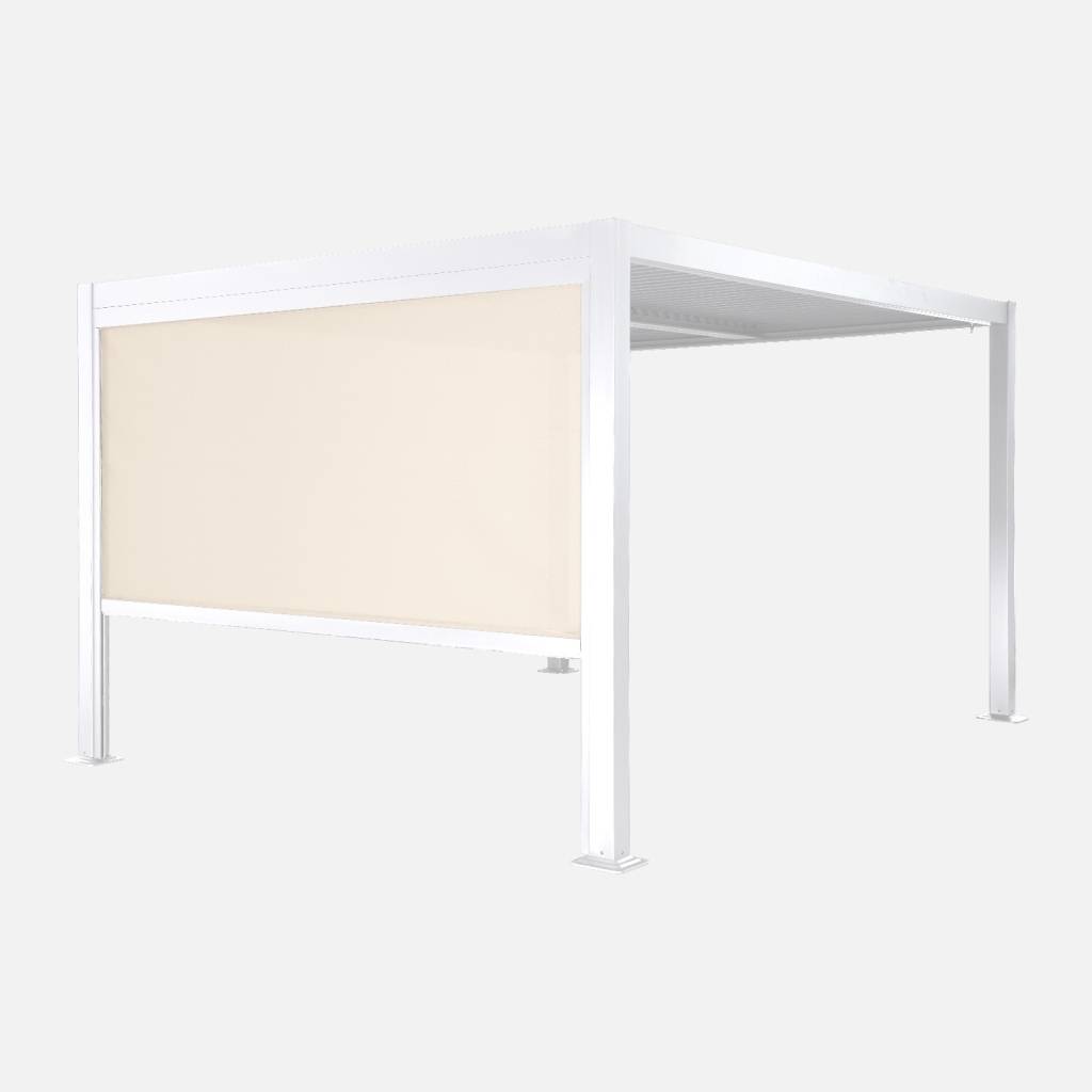 Pergola bioclimatique 3x3m, store 3m blanc