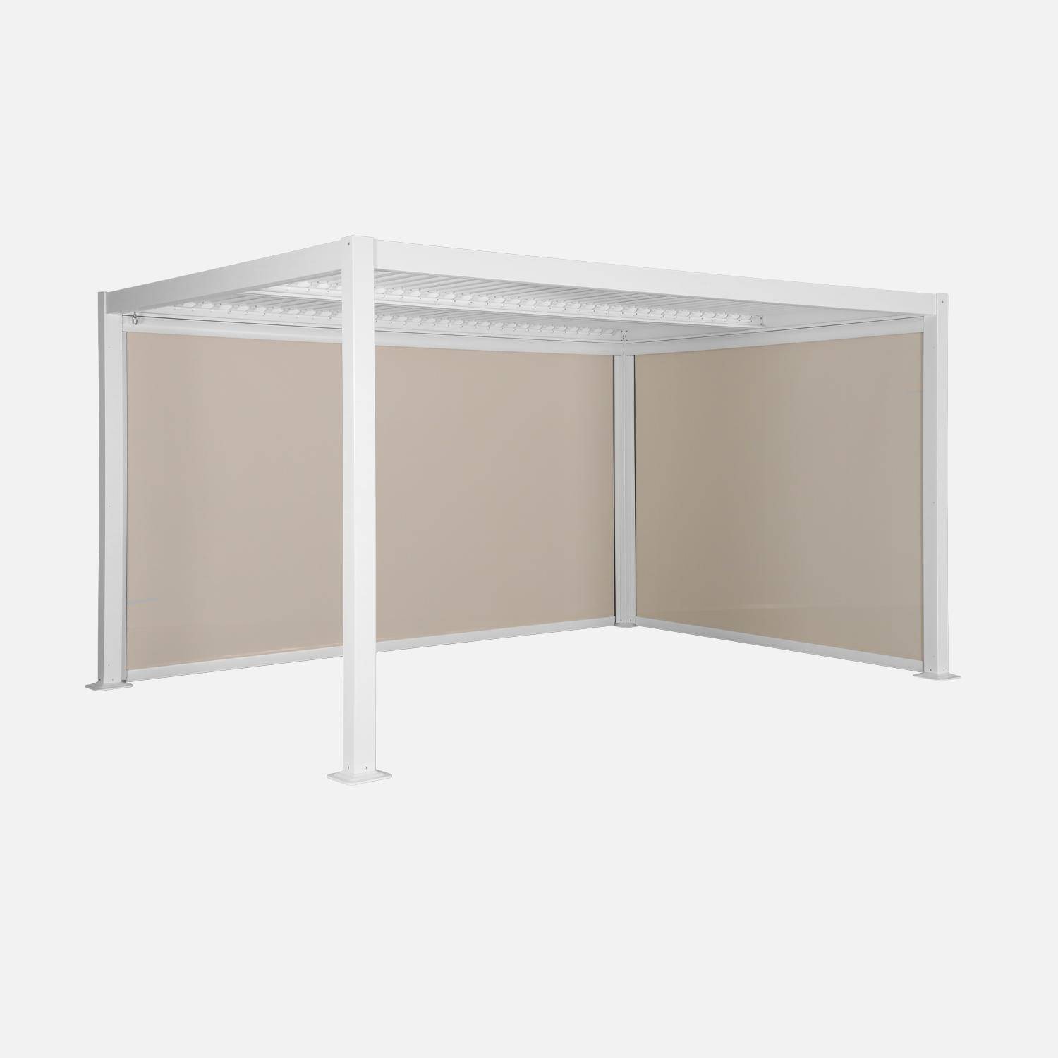 Pergola bioclimatique, aluminium et acier, 3x4m avec store 3m + store 4m,sweeek,Photo1