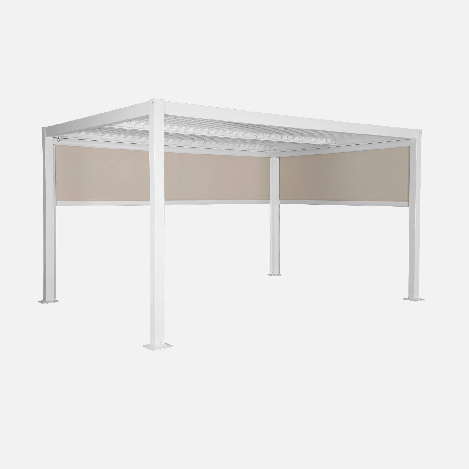 Pergola bioclimatique, aluminium et acier, 3x4m avec store 3m + store 4m,sweeek,Photo2