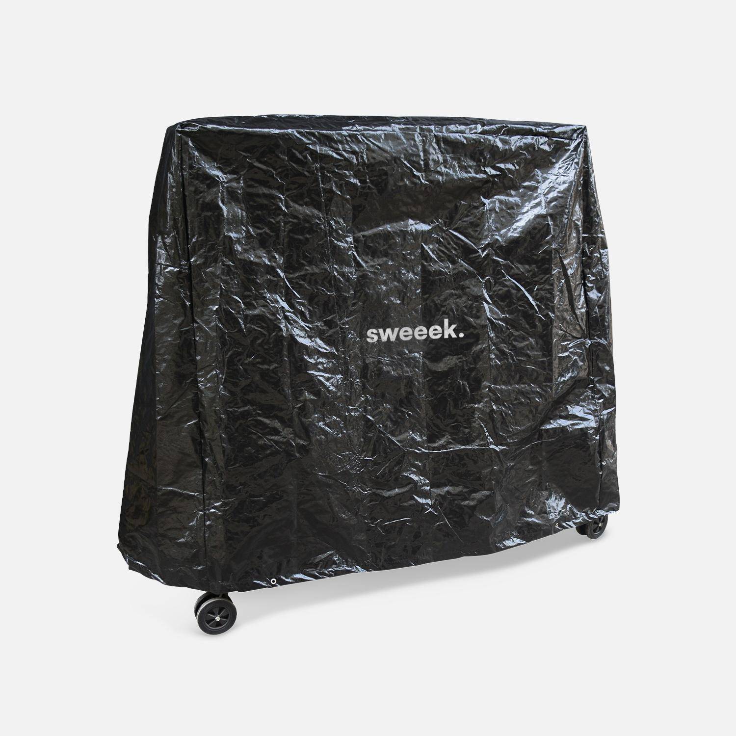 Tavolo da ping pong per interni 274cm con 2 racchette e 3 palline + custodia in PVC Grigio - 274x152x76 cm Photo3