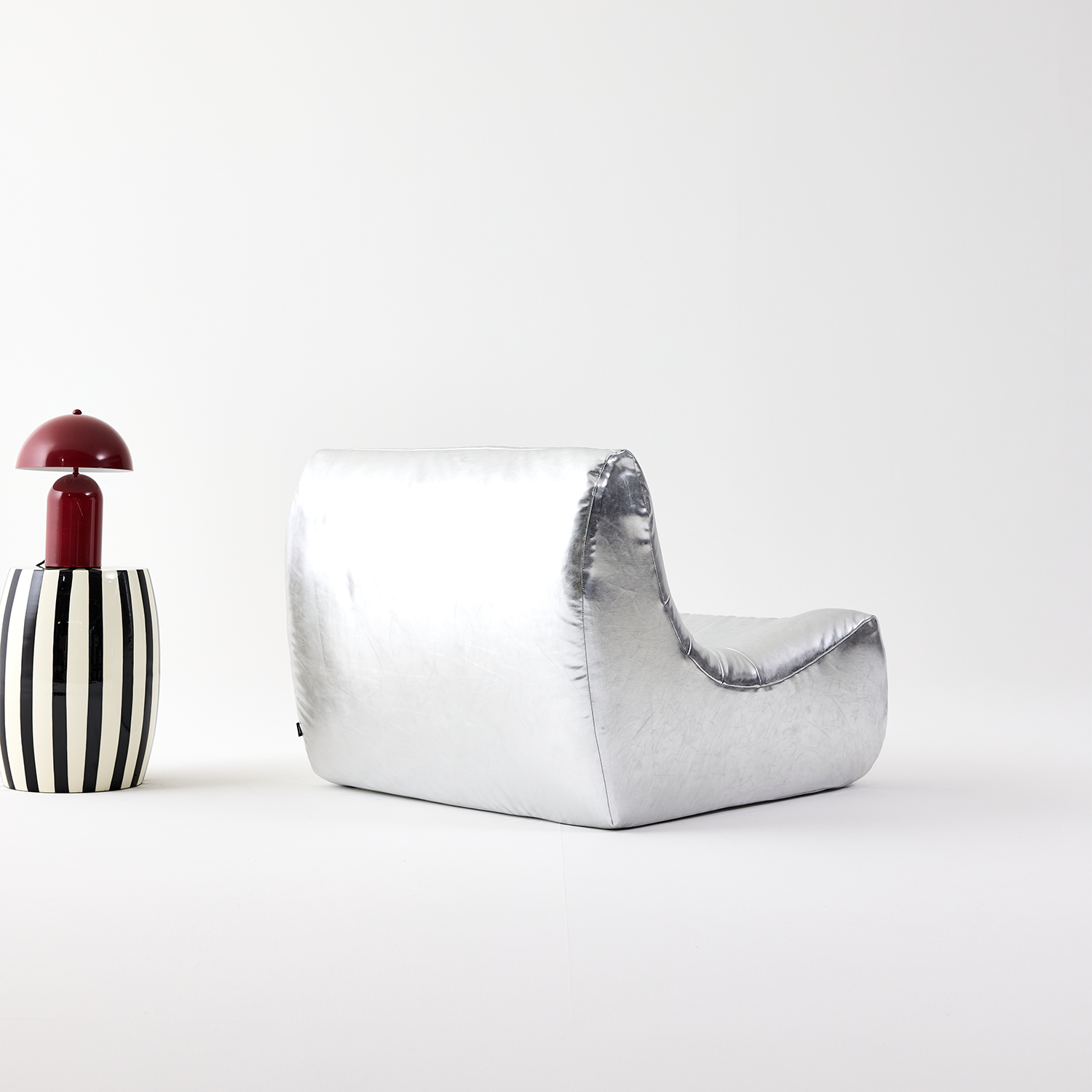Poltrona retrò in similpelle, 1 posto Argenté - 91x105x72 cm Photo3