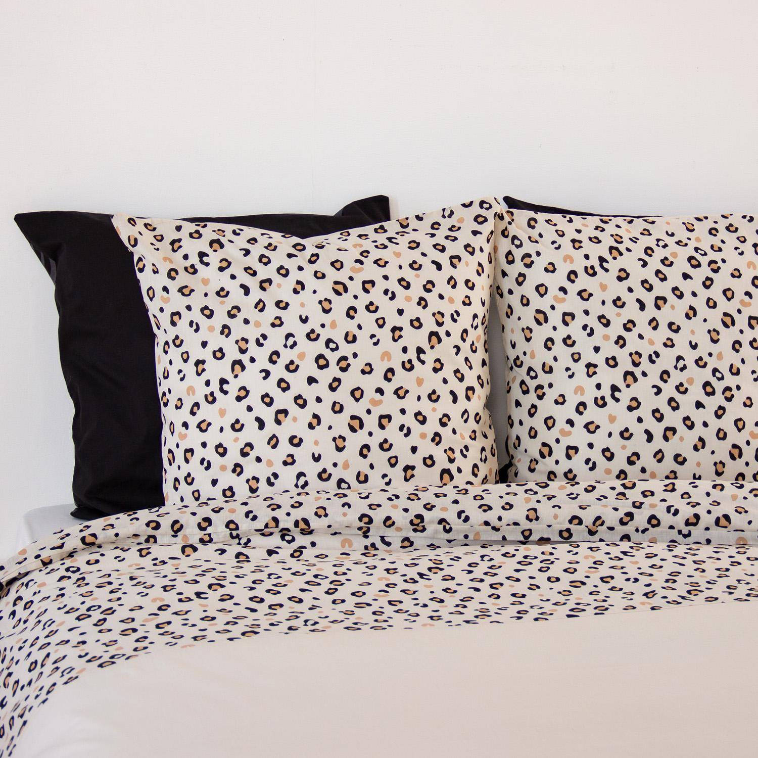 Parure de lit coton réversible 2 places imprimé léopard 260x240cm - Mila Photo3