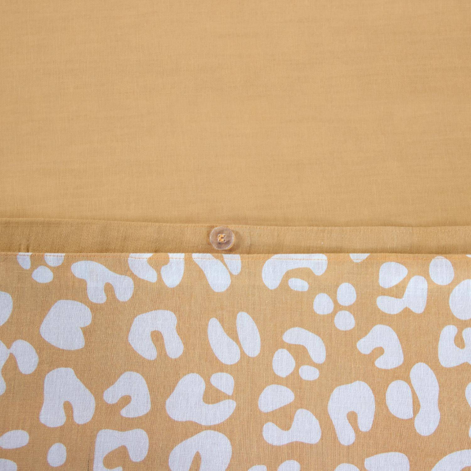 Umkehrbare Bettwäsche aus Baumwolle für 2 Personen mit gelbem Leopardenmuster 240 x 220 cm - Juliette,sweeek,Photo5