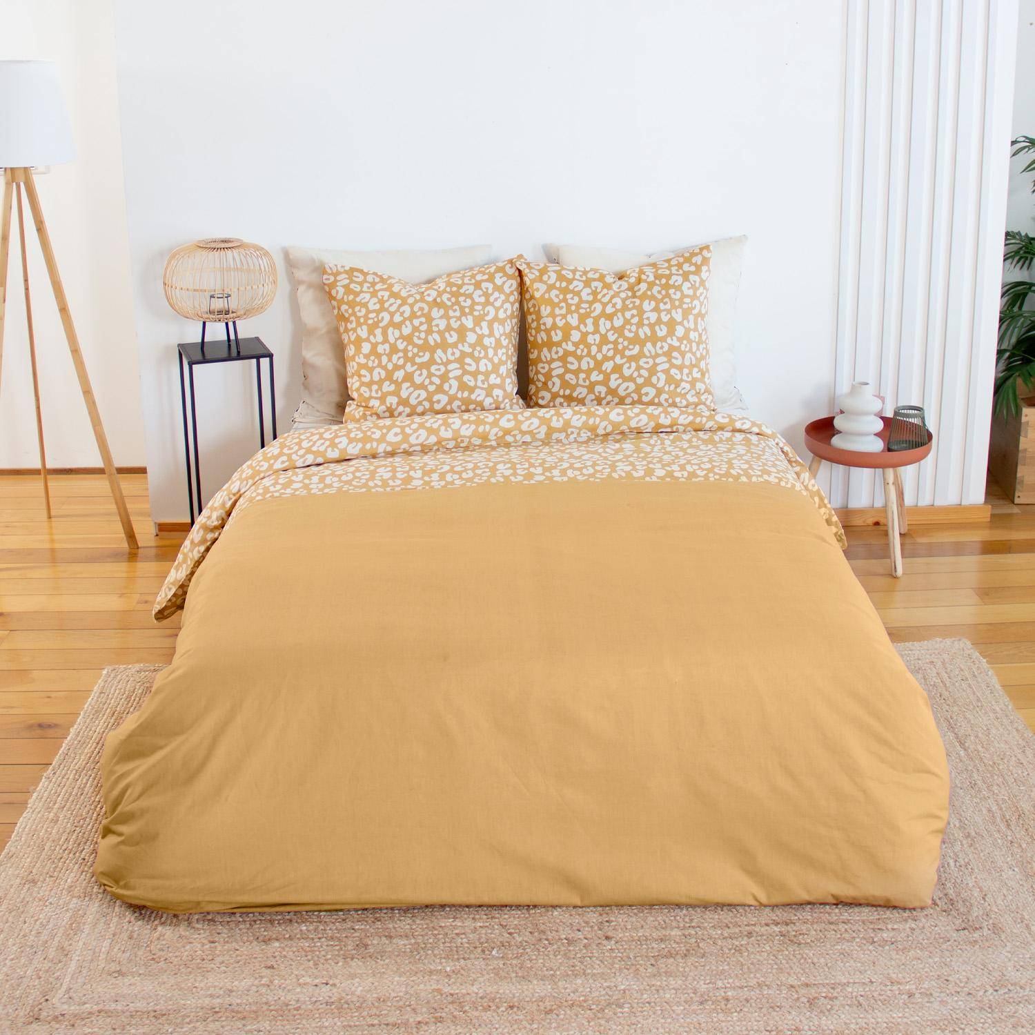 ropa de cama de algodón con estampado de leopardo amarillo, 2 plazas  - 260x240x0.5 cm Photo2