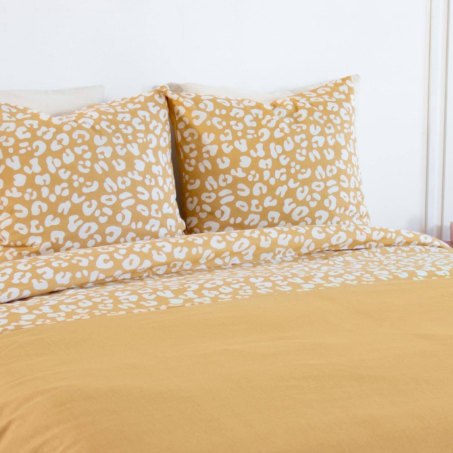 ropa de cama de algodón con estampado de leopardo amarillo, 2 plazas  - 260x240x0.5 cm Photo4