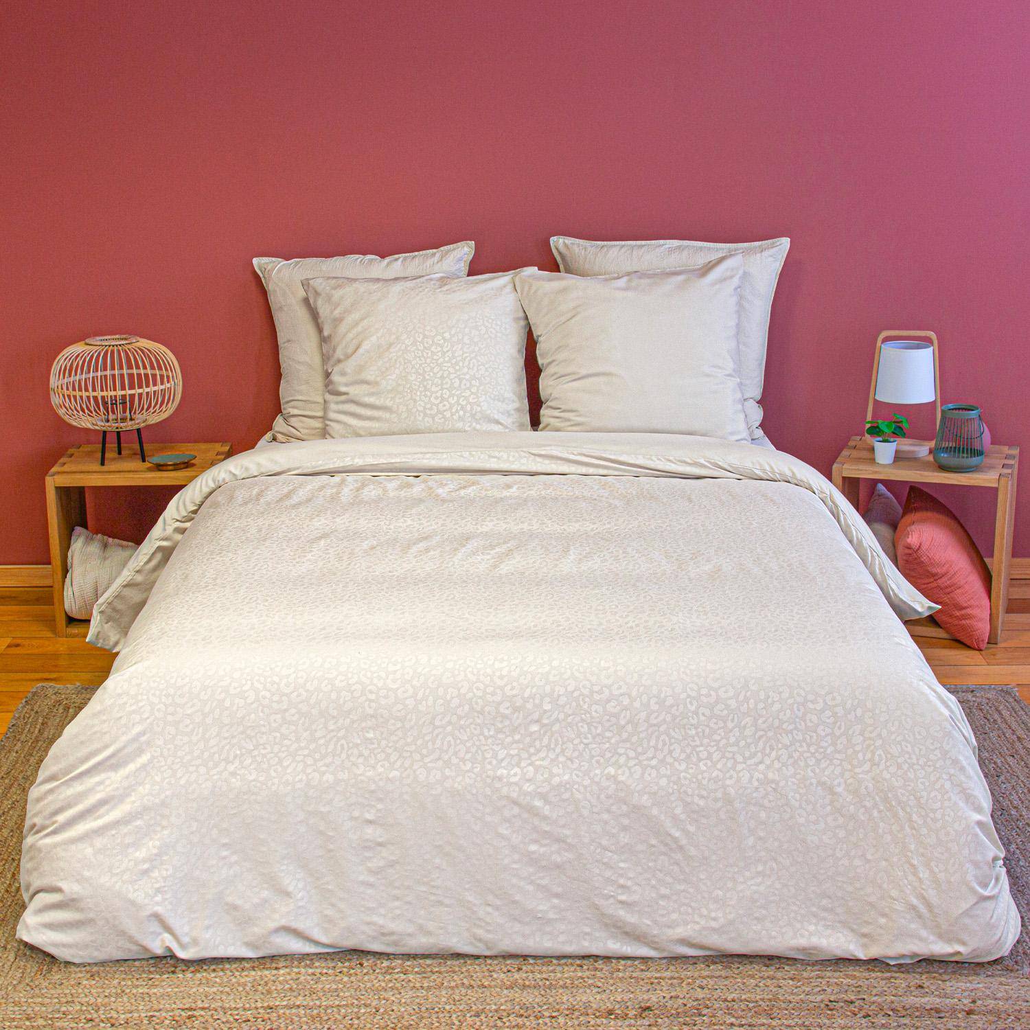 Wendebettwäsche aus Polyester für 2 Personen mit Leopardenmuster 240 x 220 cm - Sophie,sweeek,Photo1