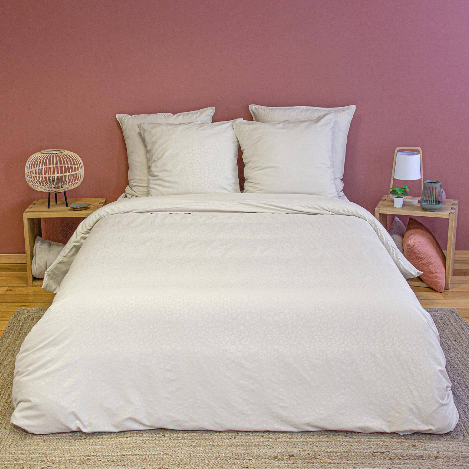 Parure de lit polyester réversible 2 places imprimé léopard 240x220cm - Sophie,sweeek,Photo1