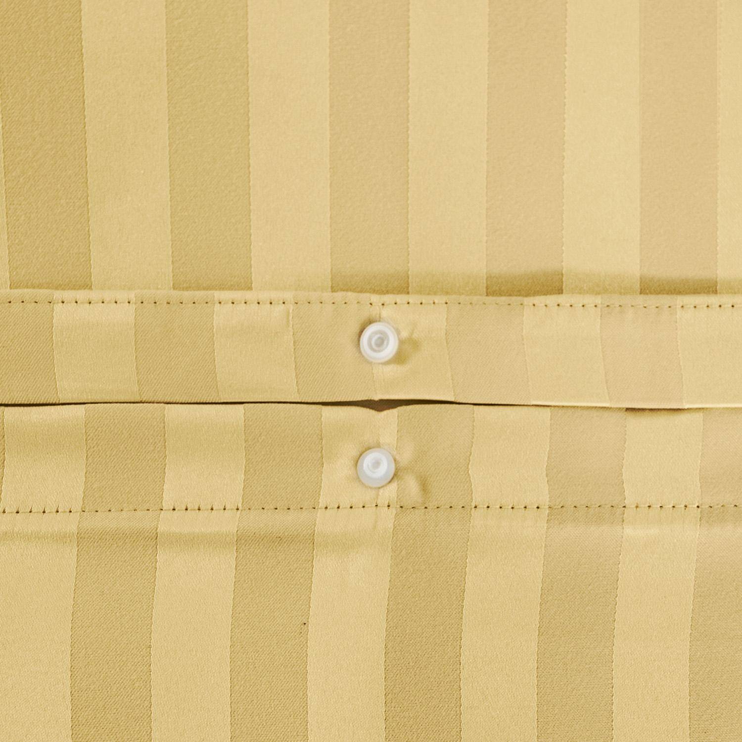 Polyester satijn-effect beddengoed met fijne strepen 2-persoons geel 260x240cm - Andrea,sweeek,Photo3