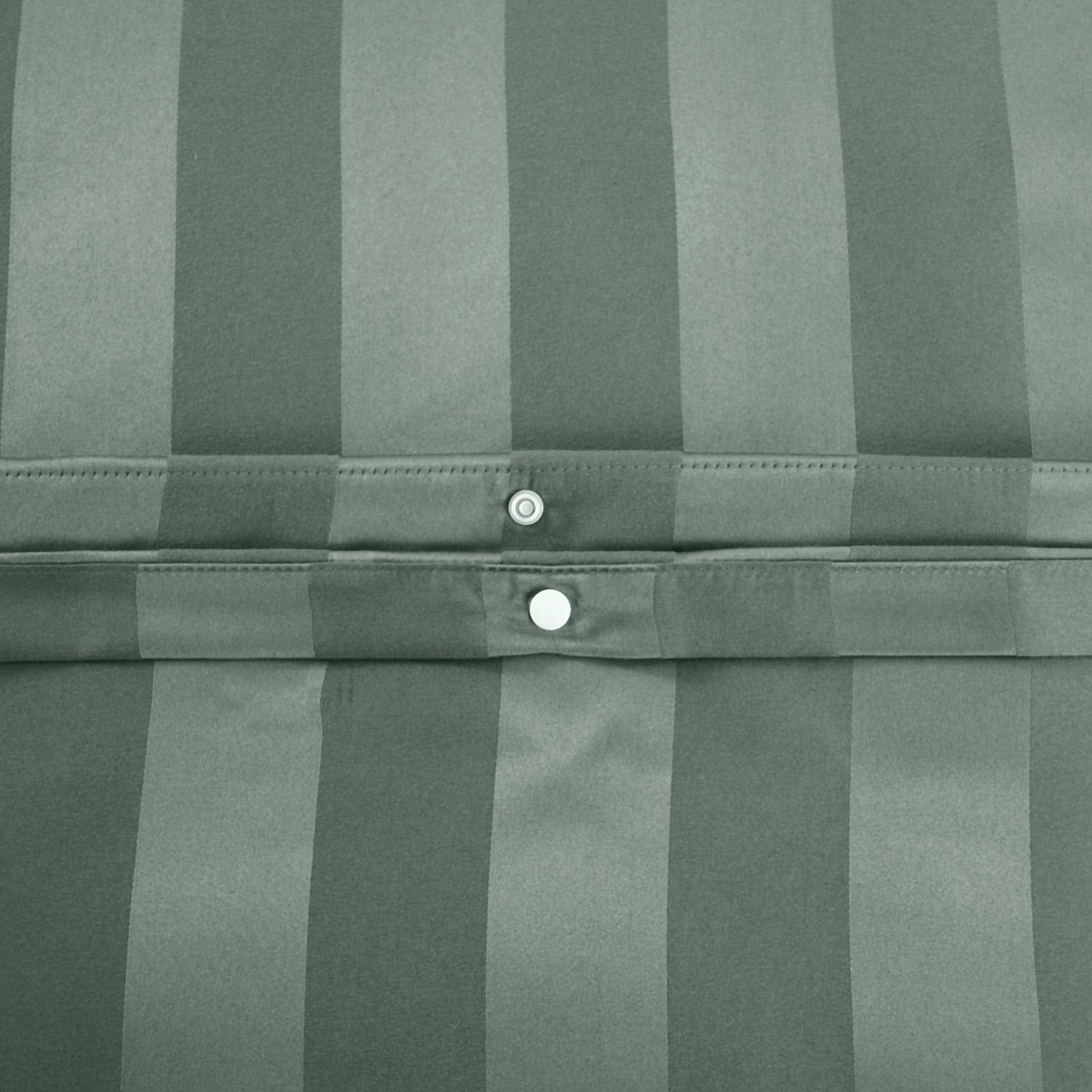 Roupa de cama de poliéster efeito cetim com finas riscas verde, 2 lugares - 260x240x0.5 cm Photo3