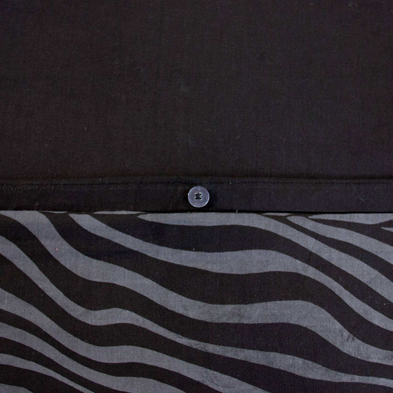 Parure de lit polyester réversible imprimé zèbre 2 places noir 240x220cm - Zebra Photo3