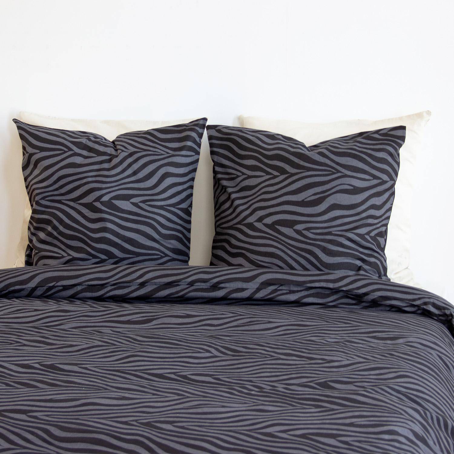 Parure de lit polyester réversible imprimé zèbre 2 places noir 240x220cm - Zebra,sweeek,Photo2
