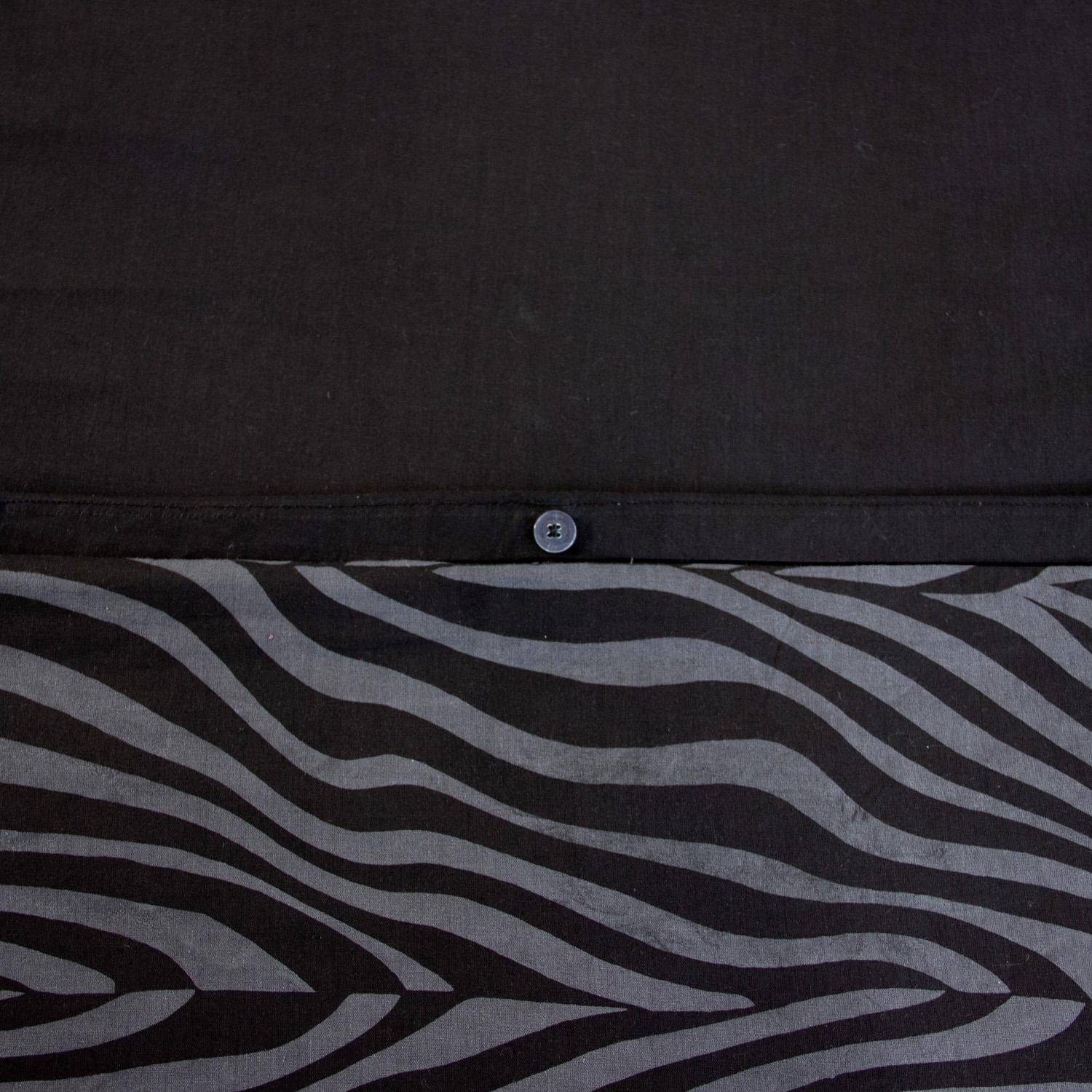 Omkeerbaar dekbedovertrek met zebraprint voor 2 personen zwart 260x240cm - Zebra,sweeek,Photo4