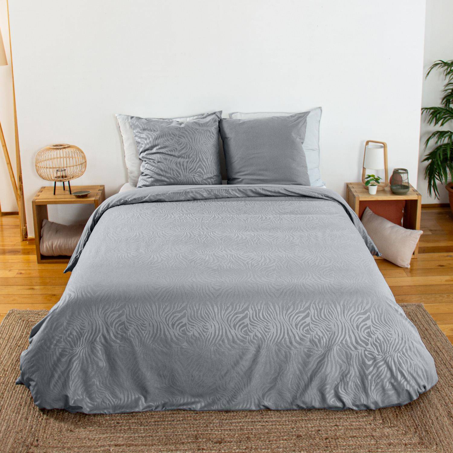 Roupa  de cama de poliéster reversível com estampa de zebra para 2 lugares - 240x220x0.5 cm Photo1