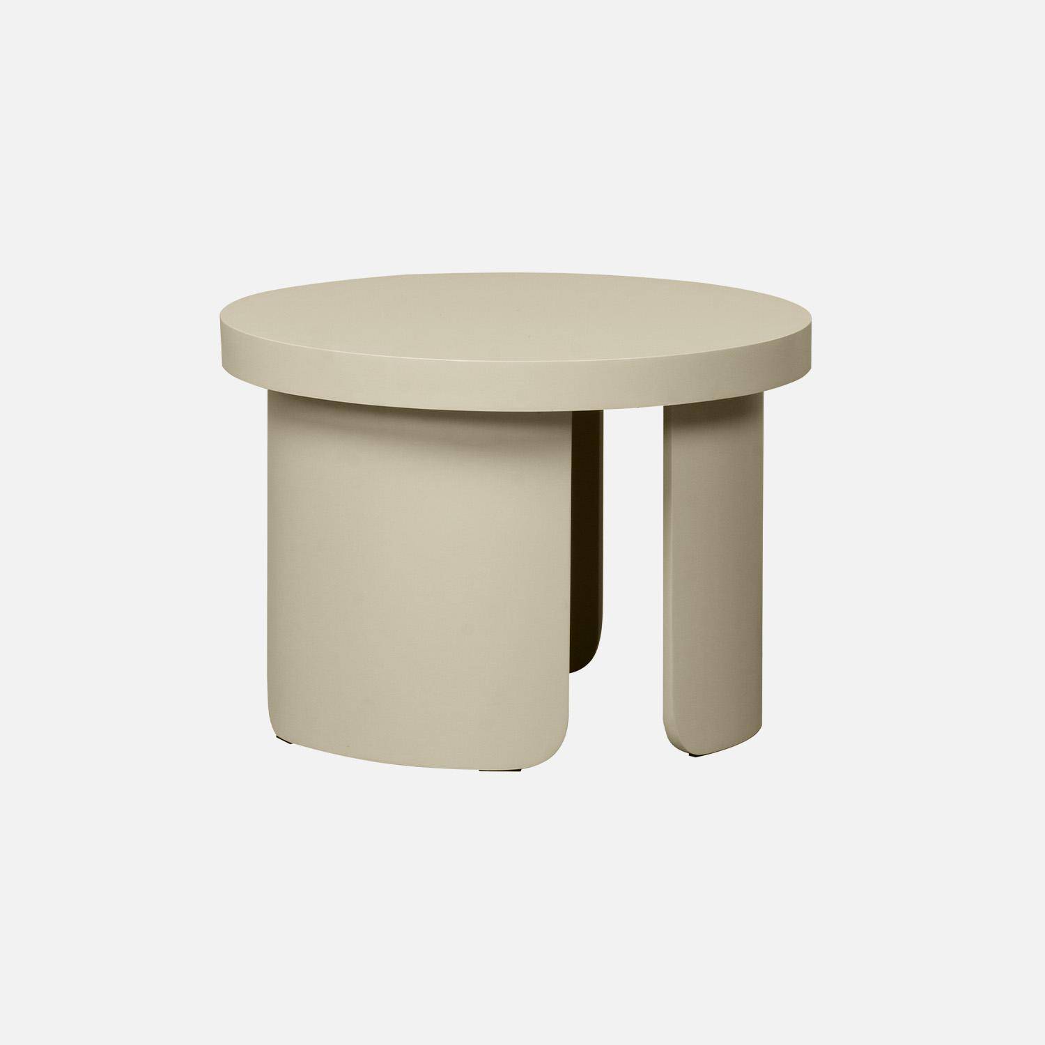 Set de 2 tables basses gigognes rondes beige - Luma,sweeek,Photo4