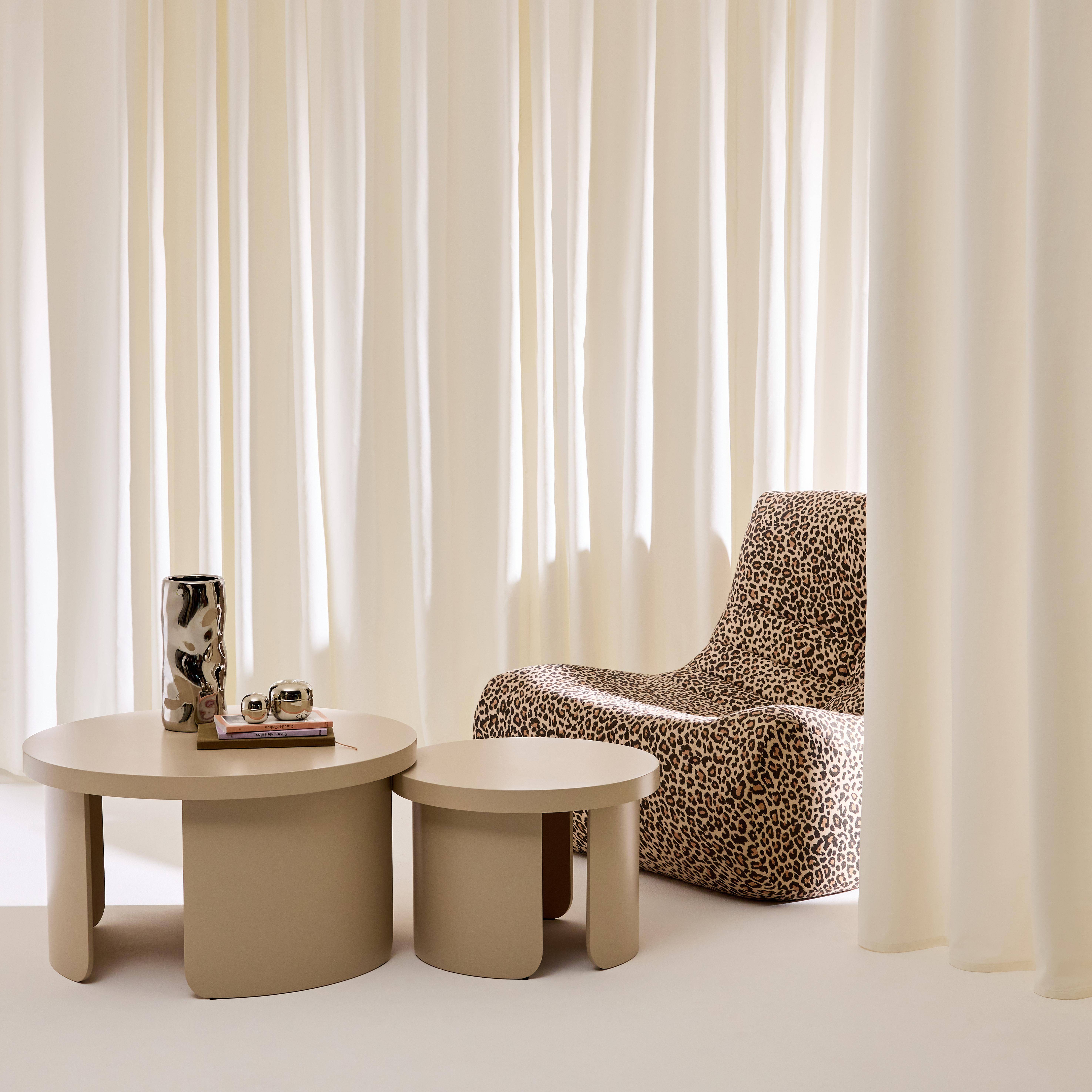 Set van 2 salontafels, ronde nesttafels beige - Luma Photo2