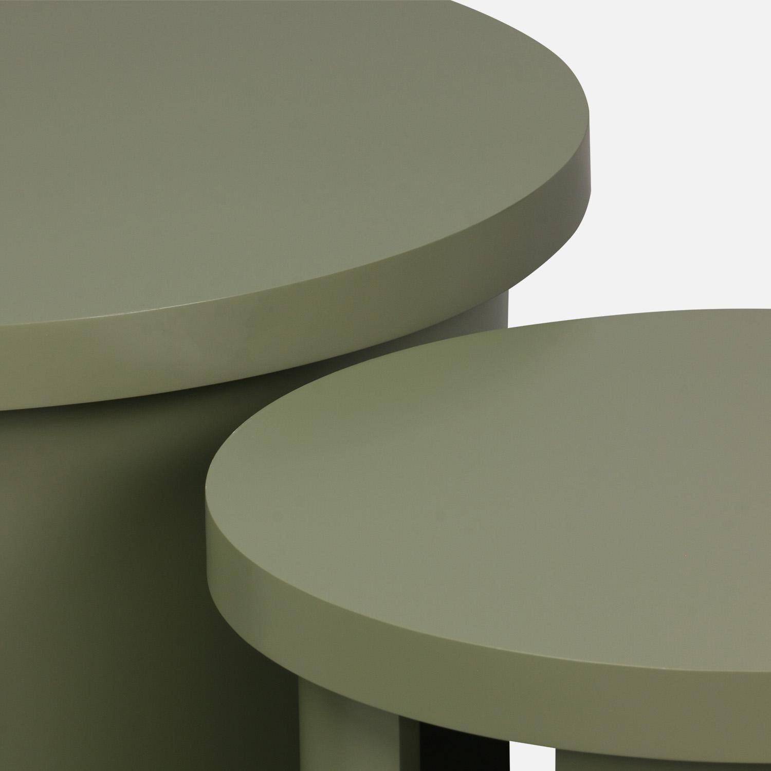 Set de 2 tables basses gigognes rondes kaki - Luma,sweeek,Photo5