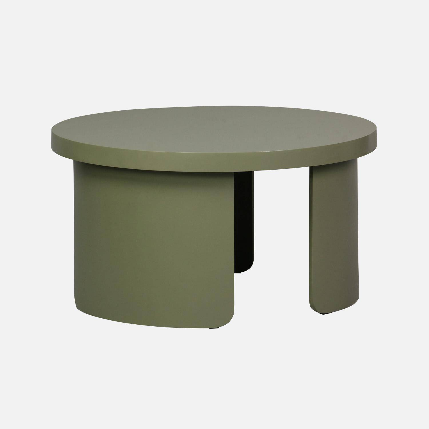 Set de 2 tables basses gigognes rondes kaki - Luma Photo3