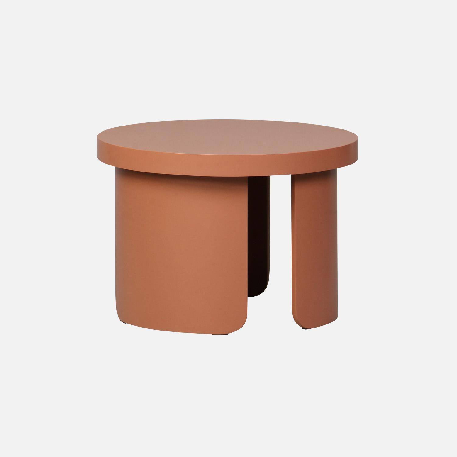 Set de 2 tables basses gigognes rondes terracotta - Luma Photo4