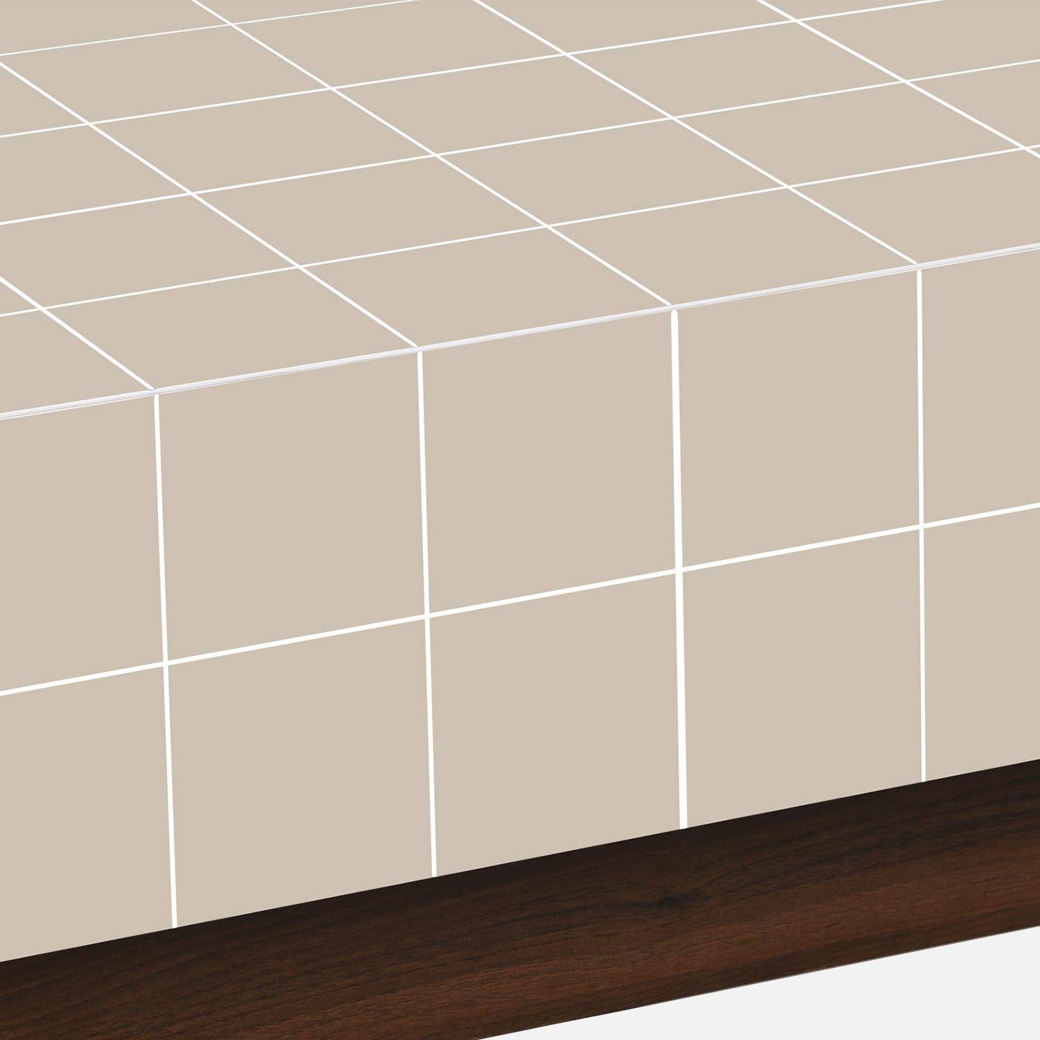 Mesa de centro com padrão de azulejos em imitação de cerâmica mate Bege - 120x60x30 cm Photo5