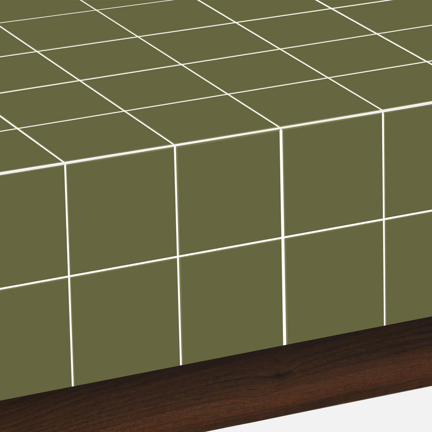 Table basse imitation carreaux de ciment 120cm kaki - Grid Photo5
