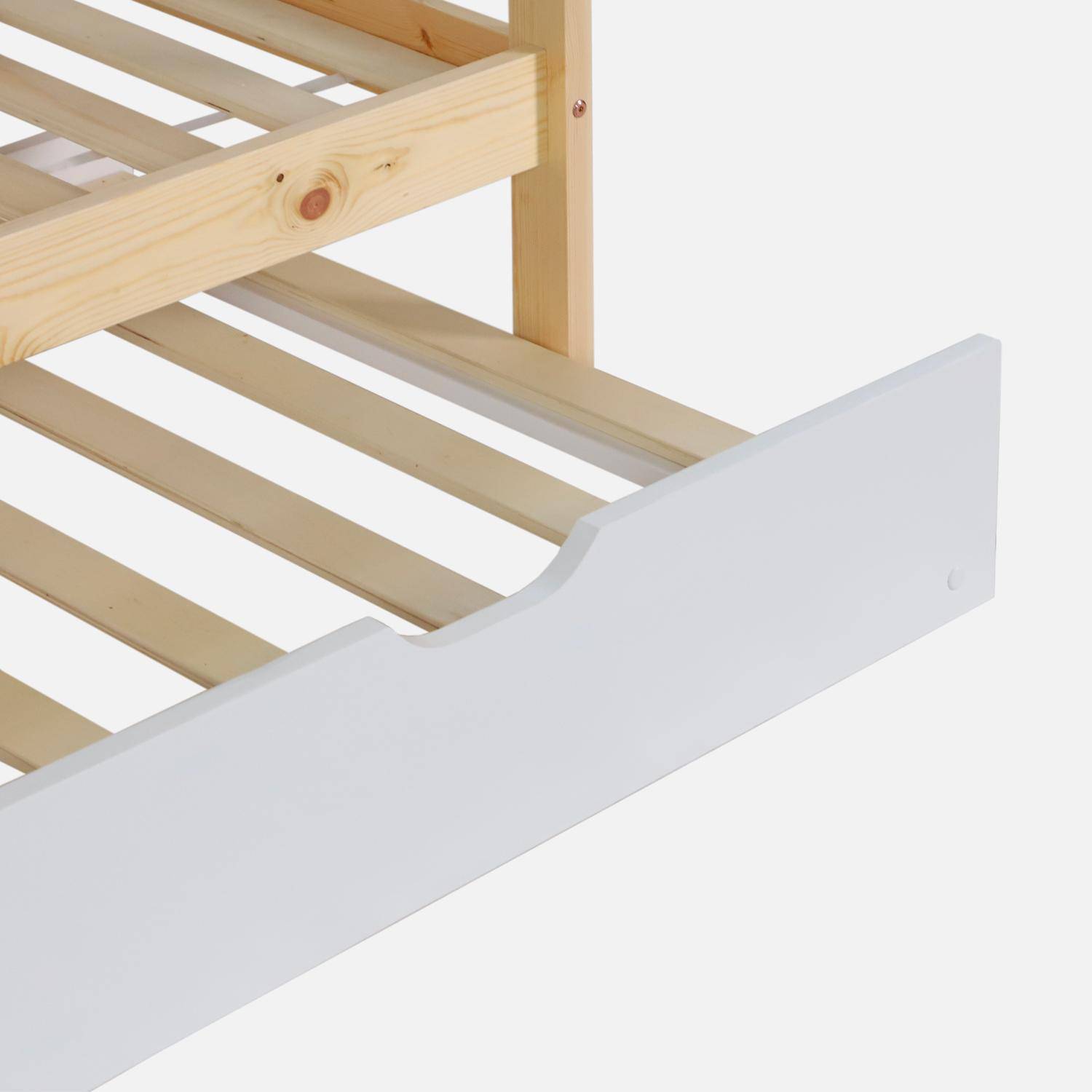 Letto a castello per bambini cabina 190 cm pino naturale con cassetto, Roya, Bianco, 212x102x188.5 cm,sweeek,Photo5