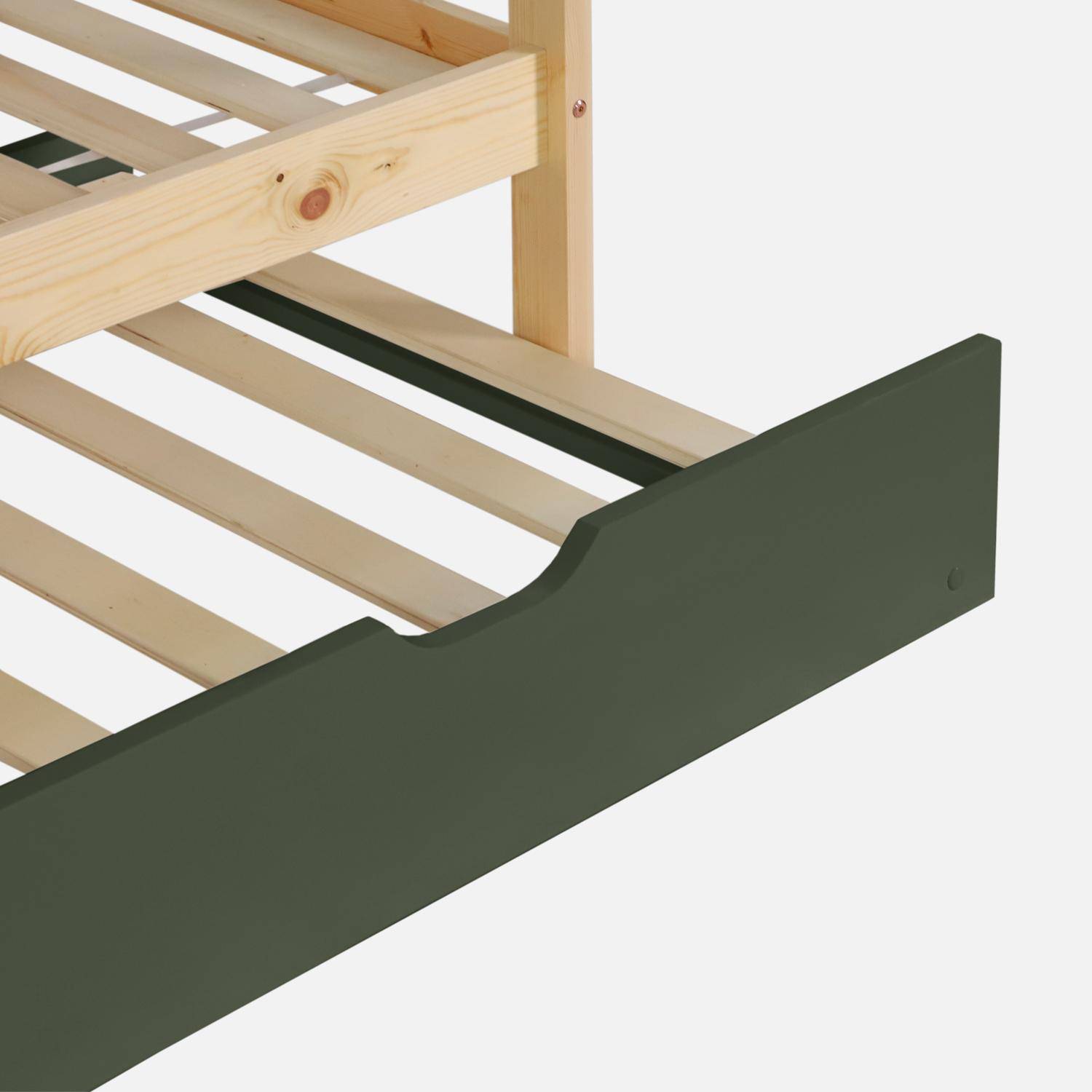 Letto a castello per bambini cabina 190 cm pino naturale con cassetto, Roya, Verde, 212x102x188.5 cm,sweeek,Photo5